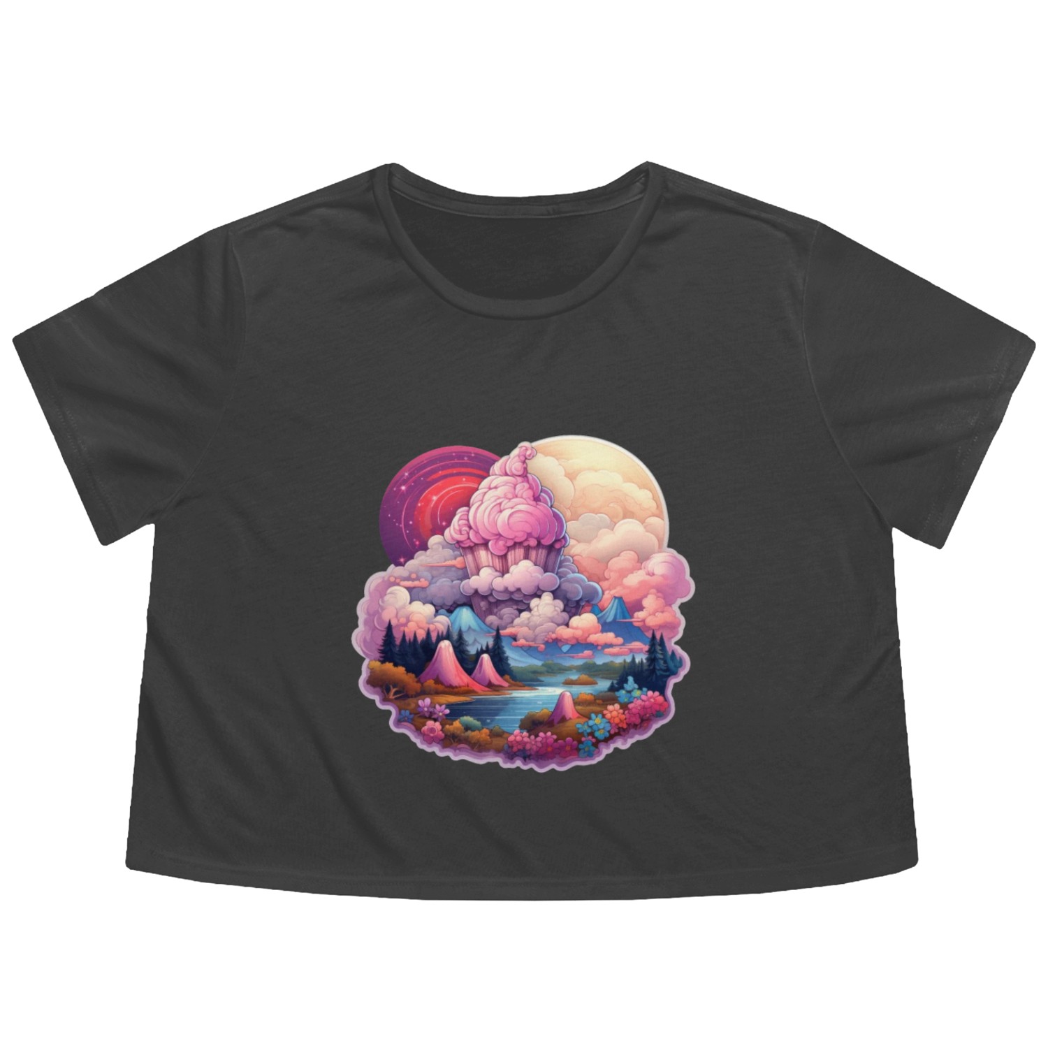 Dreamy Cupcake Bliss Flowy Cropped Tees