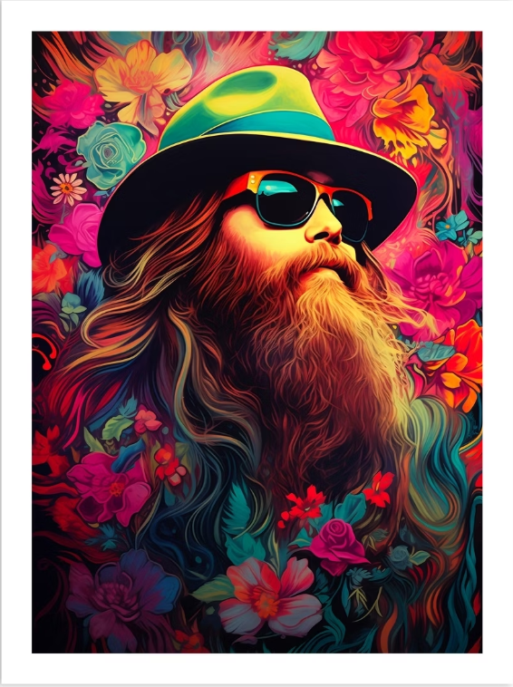 Chris Stapleton's Melodic Fusion - Abstract Portrait Canvas Wall Art