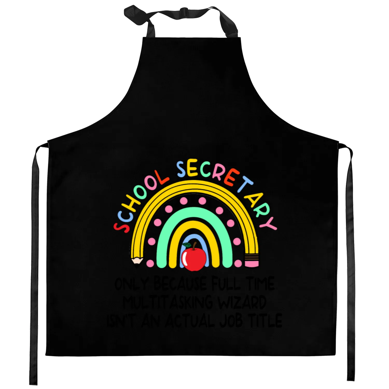 School secretary rainbow Kitchen Aprons