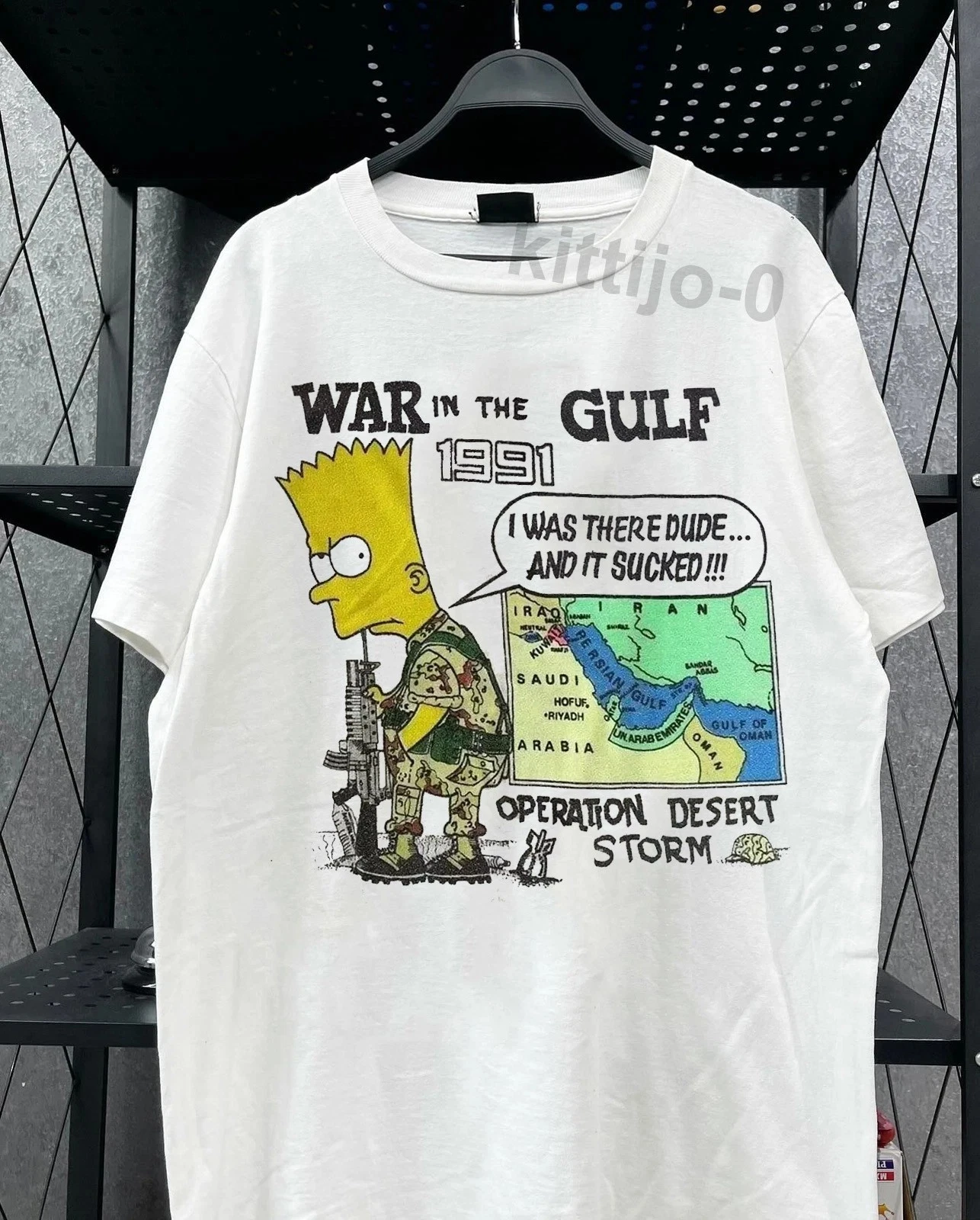 Bart-Simpson War In The Guft White T-Shirt