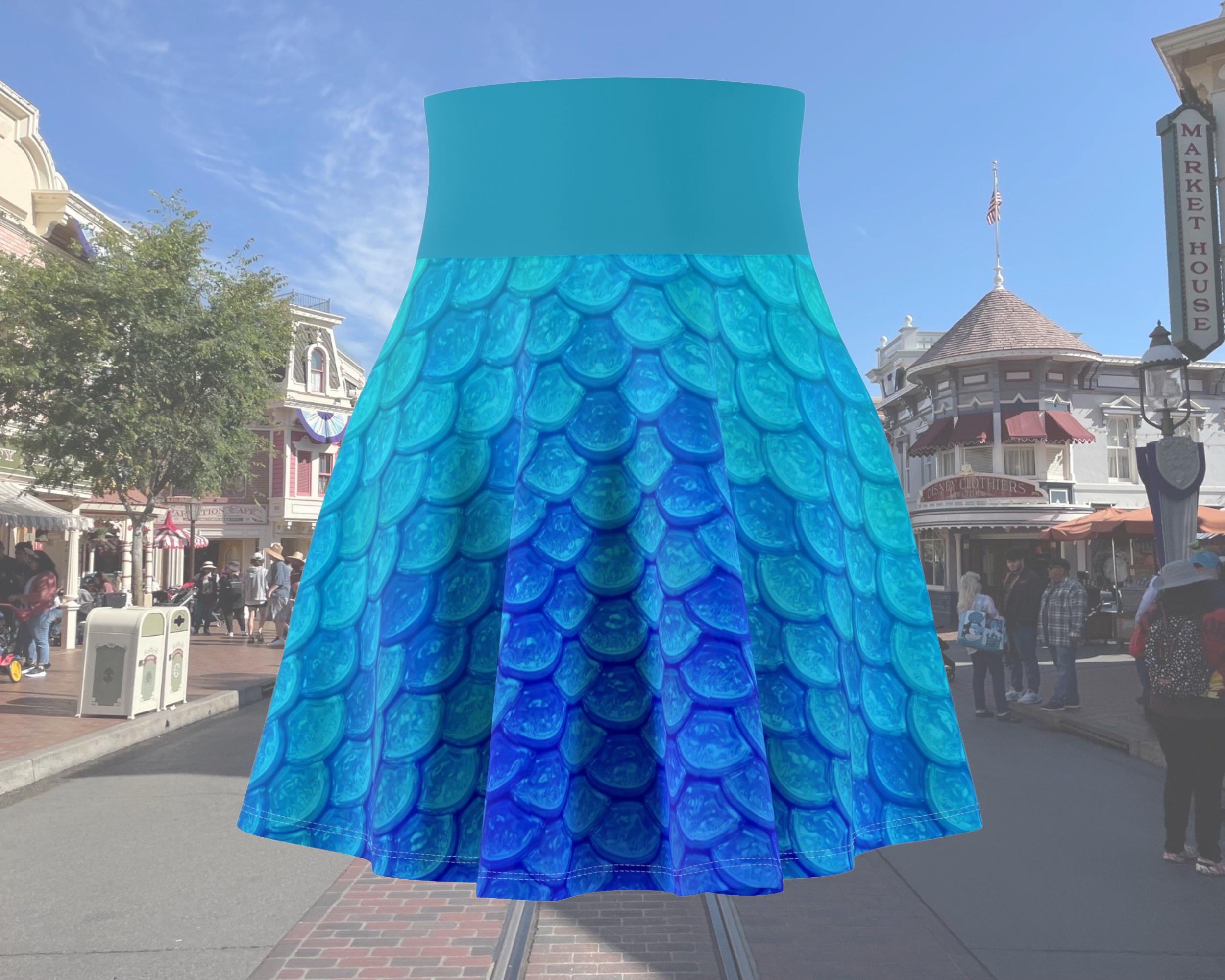 Blue Mermaid Scales Running Skirt
