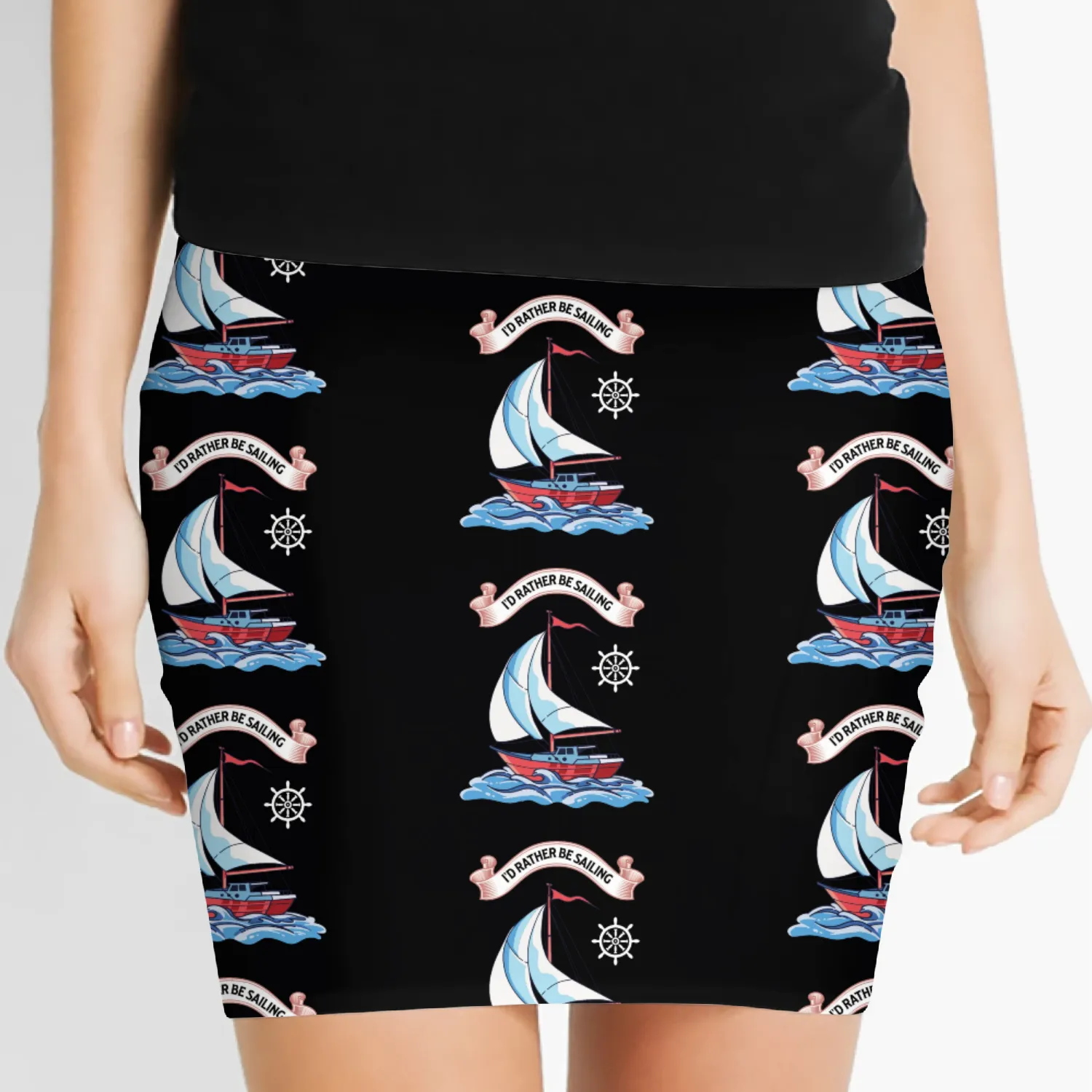 I'd Rather Be Sailing Boat Sailing Yacht Owner Women's Mini Skirts
