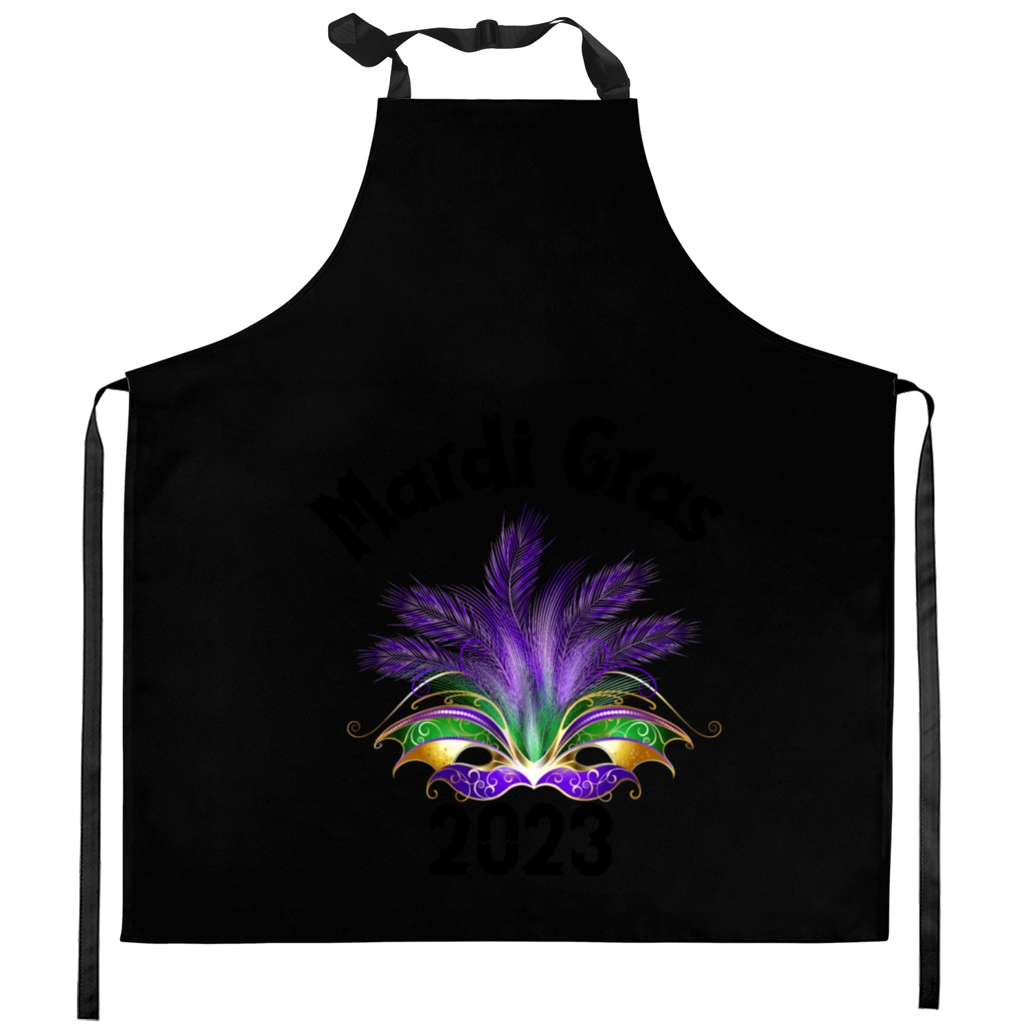 Mardi Gras 2023 Purple Feather Mask Kitchen Aprons