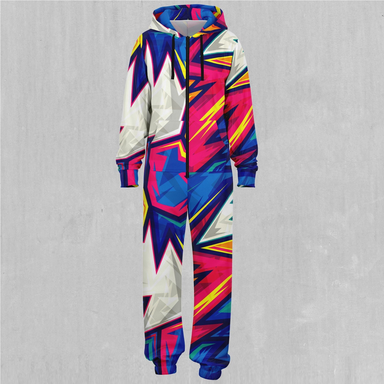 Blitzz Abstract Adult Zip Up Jumpsuit Pajamas
