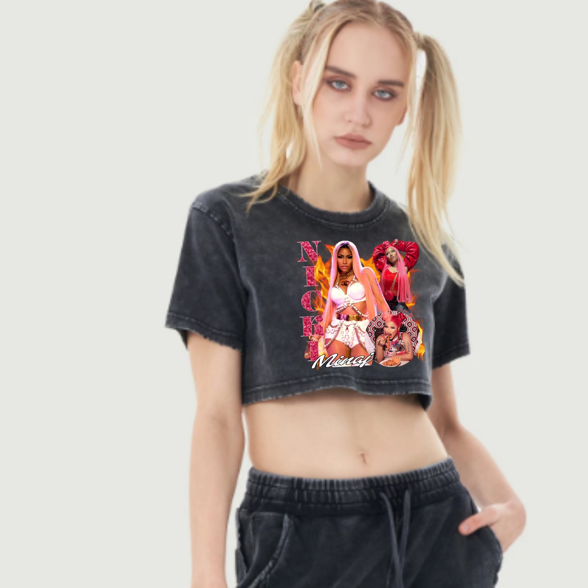 Nicki Minaj Crop top Shirt Nicki Rapper Singer Minaj Band Crop Top T Shirt