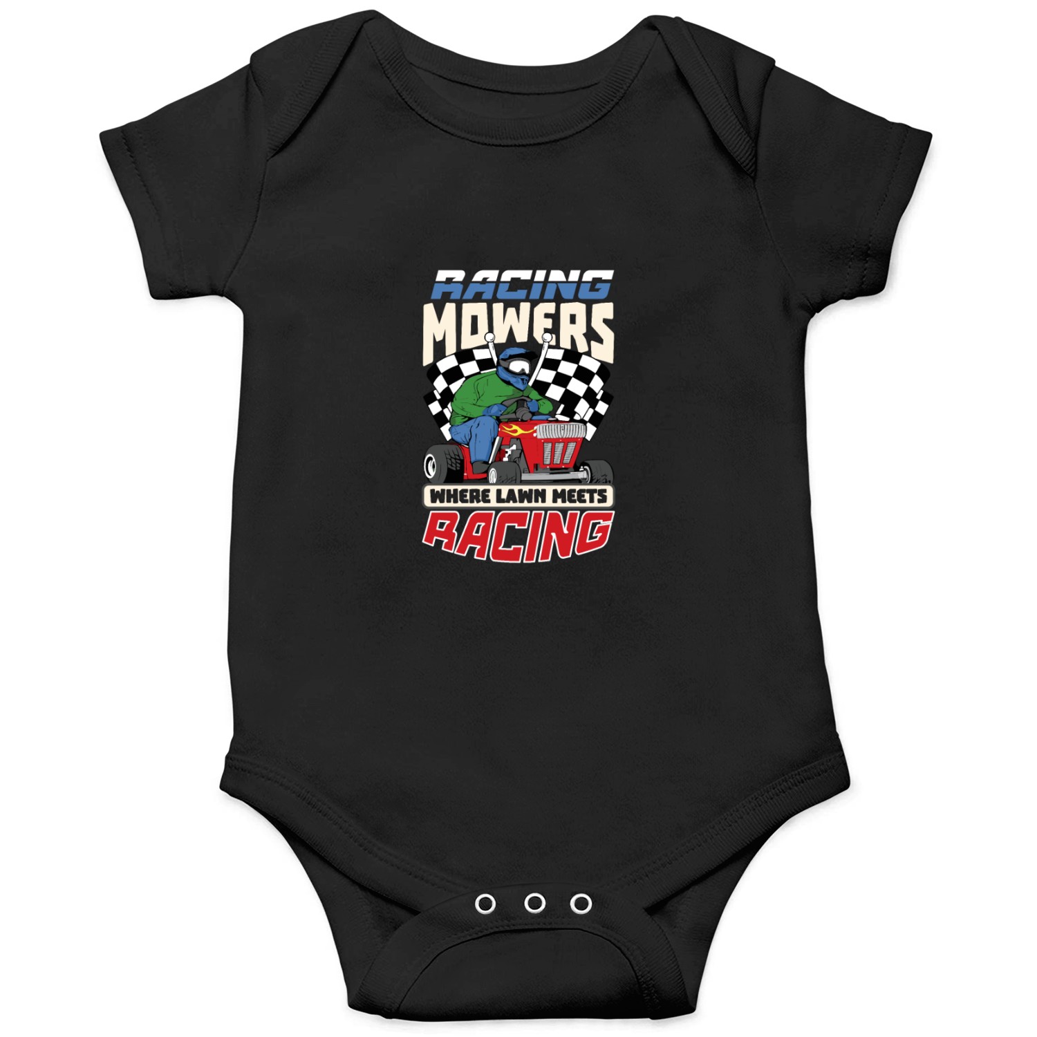 Lawn Mower Racing Gardener Racing Lawnmower Onesies