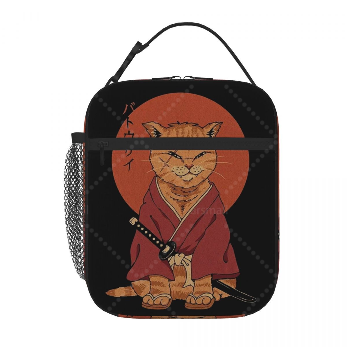 Neko Shinobi Cat Lunch Bag Reusable Portable Cooler Thermal Lunch Box Oxford Bento Tote Bag for Work Travel Picnic