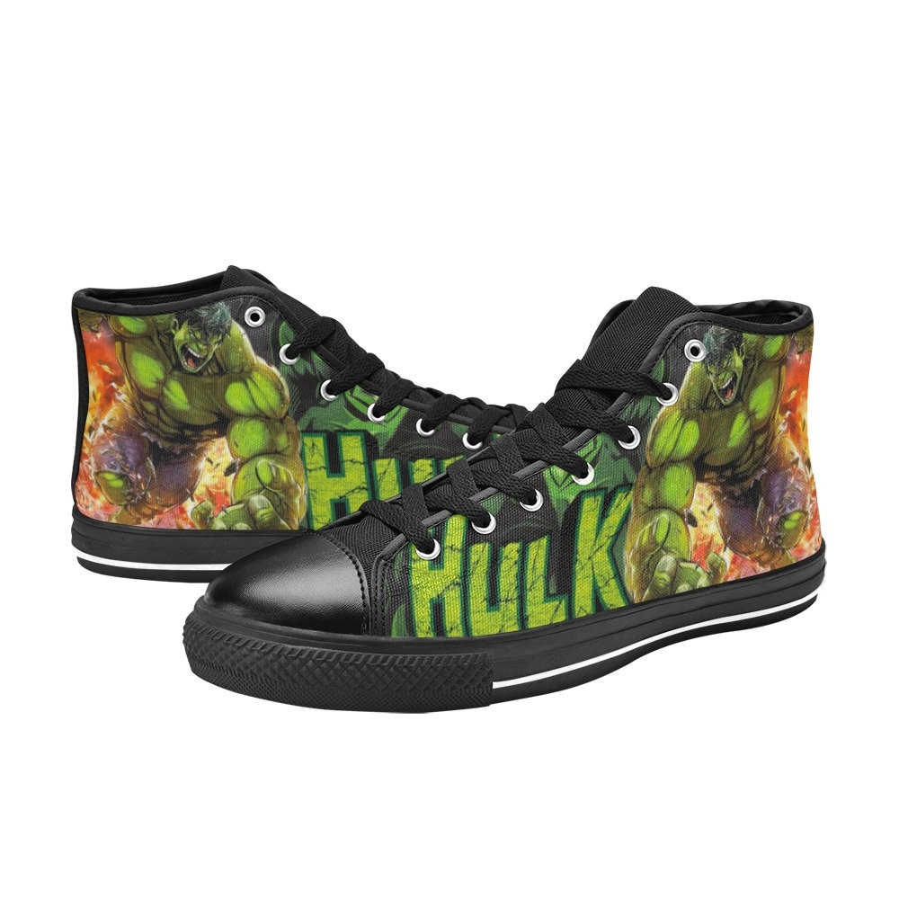 Hulk Canvas High Top Sneakers, Hulk Hero Shoes