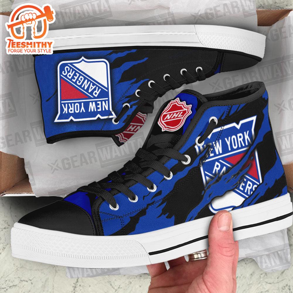 New York Rangers High Top Shoes For Fans