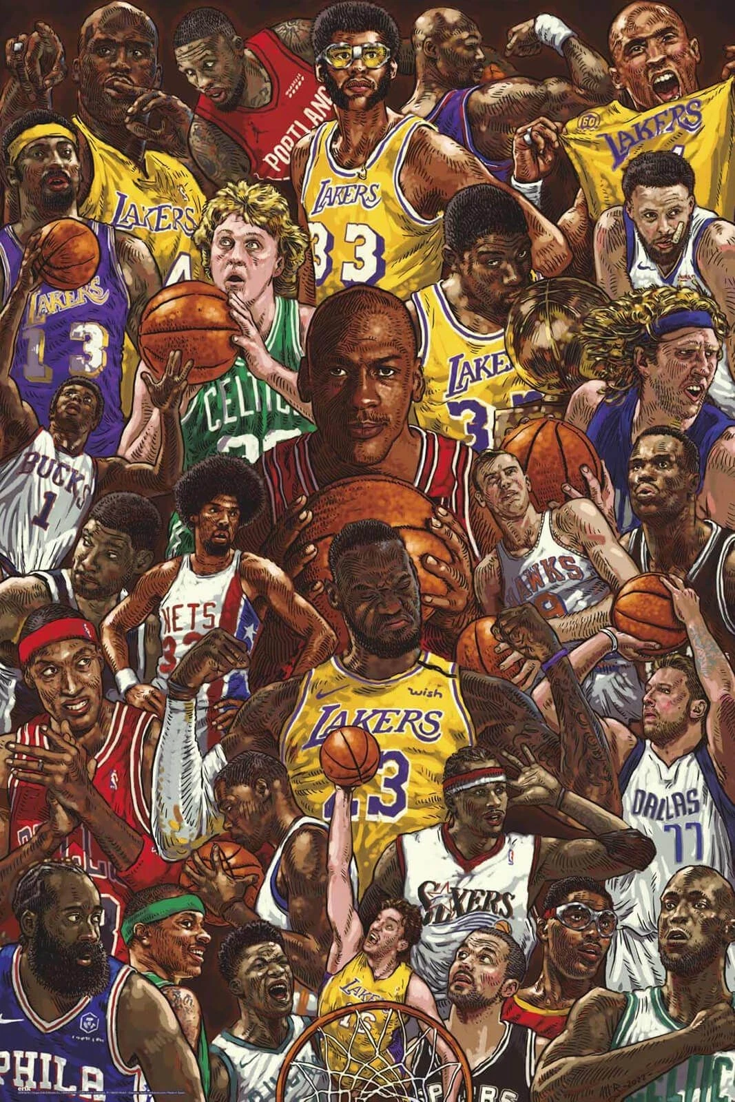 Basketball Superstars Poster Premium Matte Vertical Poster