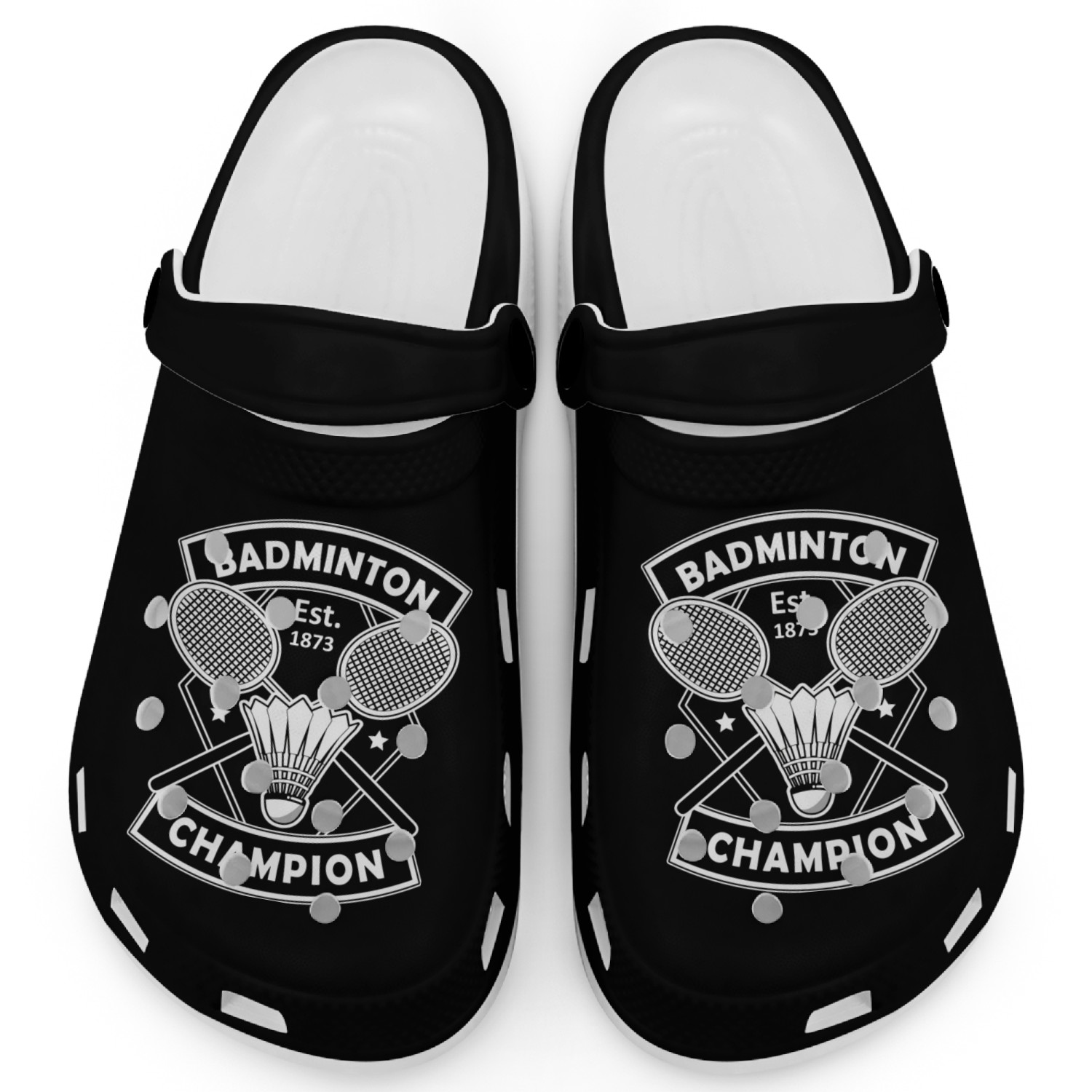 Cool Vintage Badminton Lover Design Clogs