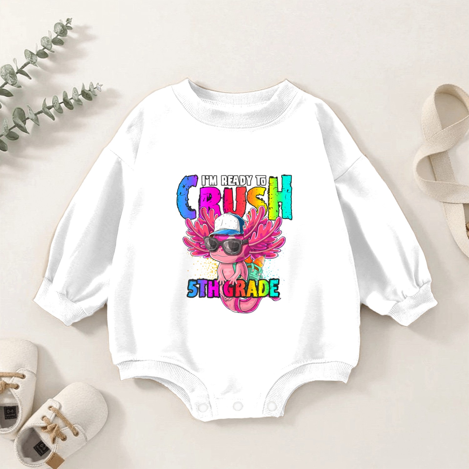 I'm Ready To Crush 3rd Grade Unicorn Back To Schoo Baby Romper Sweatshirts
