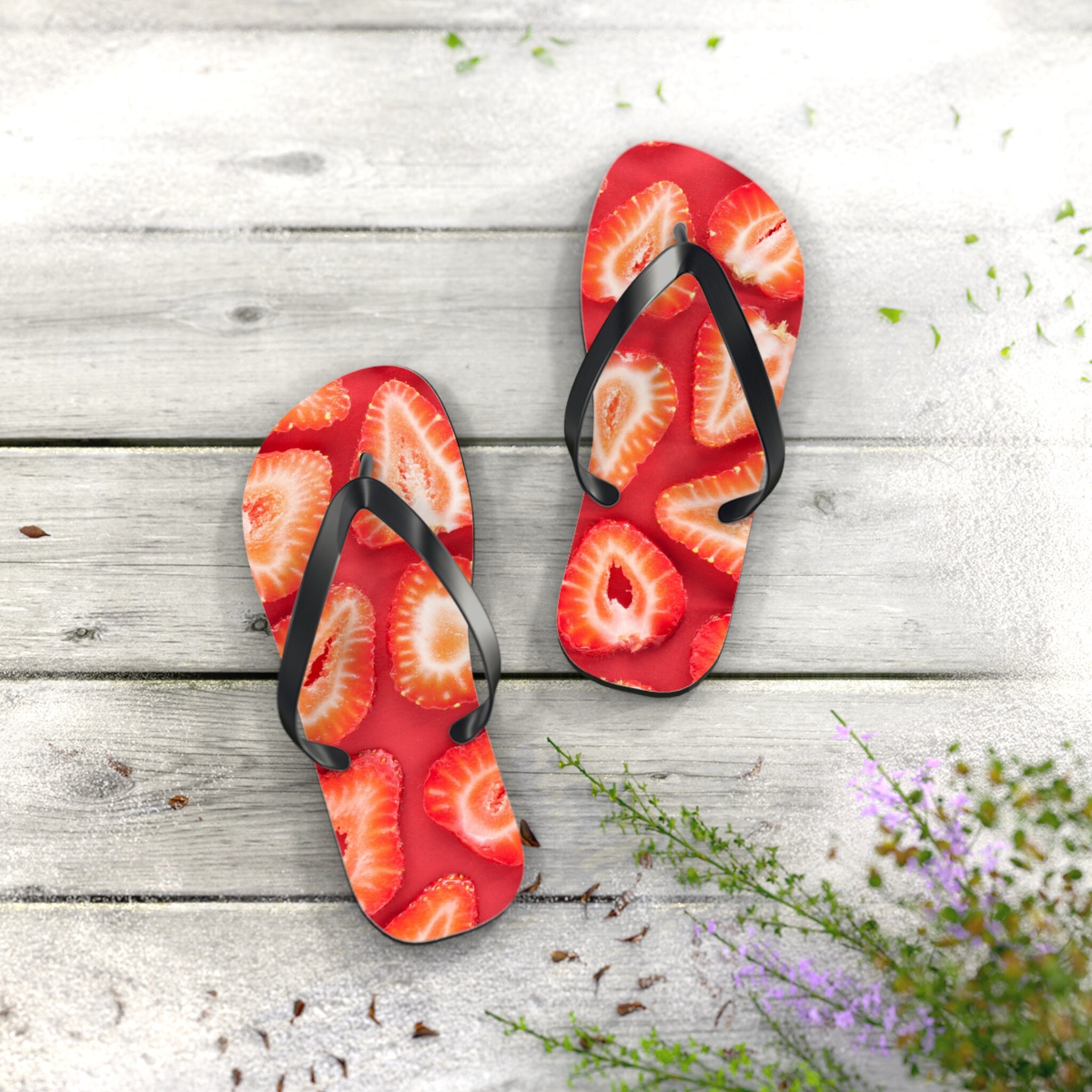 Strawberry Flip Flops Gift, Beach Flip Flops, Summer Flip Flops, Summer Party, Strawberry Lover Flip Flops, Summer Gift, Fruit Lover Sandals
