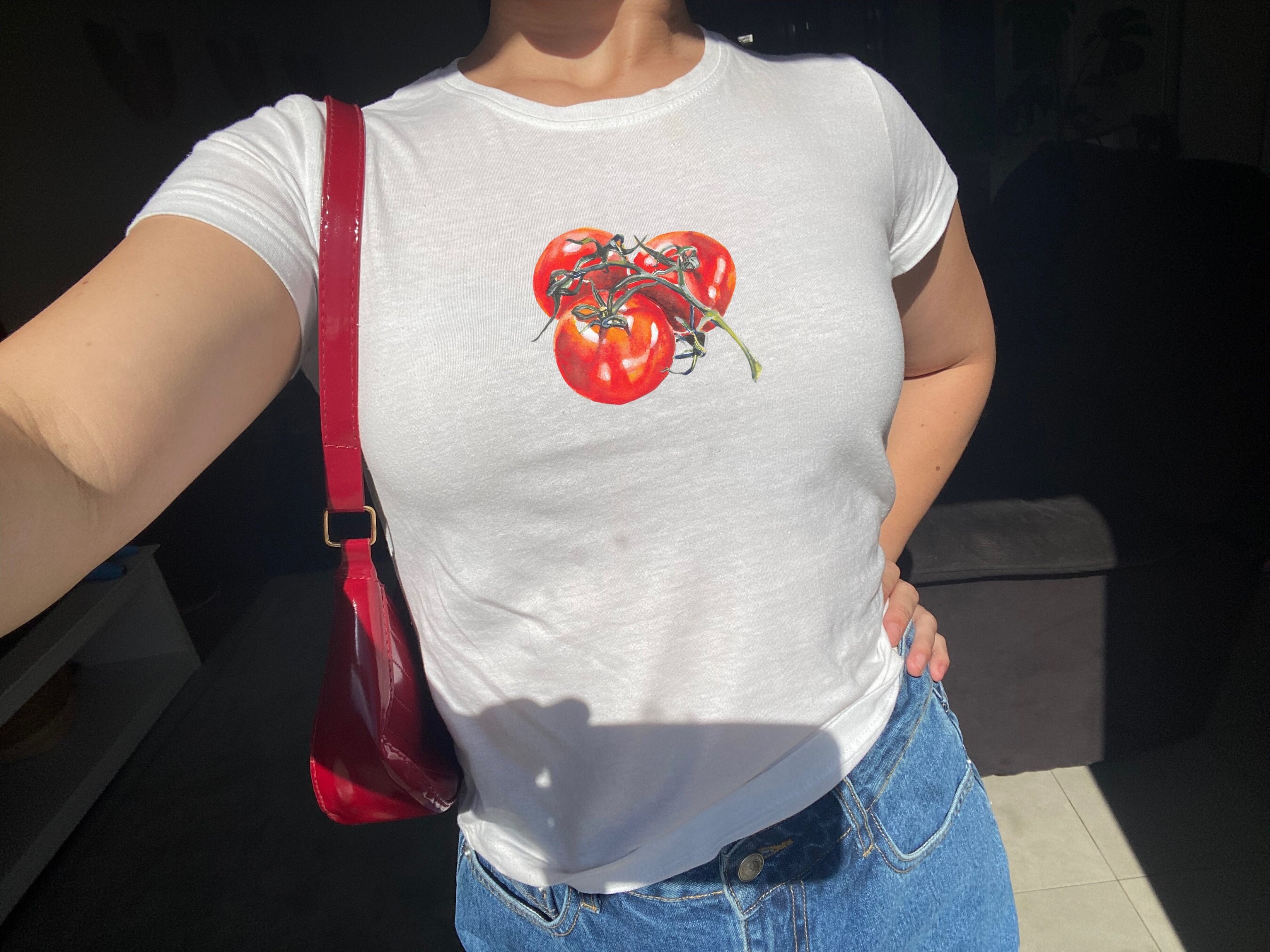Tomato Baby Tee, Trendy 90s Baby Tee, Trendy Y2K Baby Tee, Coquette Baby Tee, Aesthetic Pinterest Baby Tee, Vintage Baby Tee