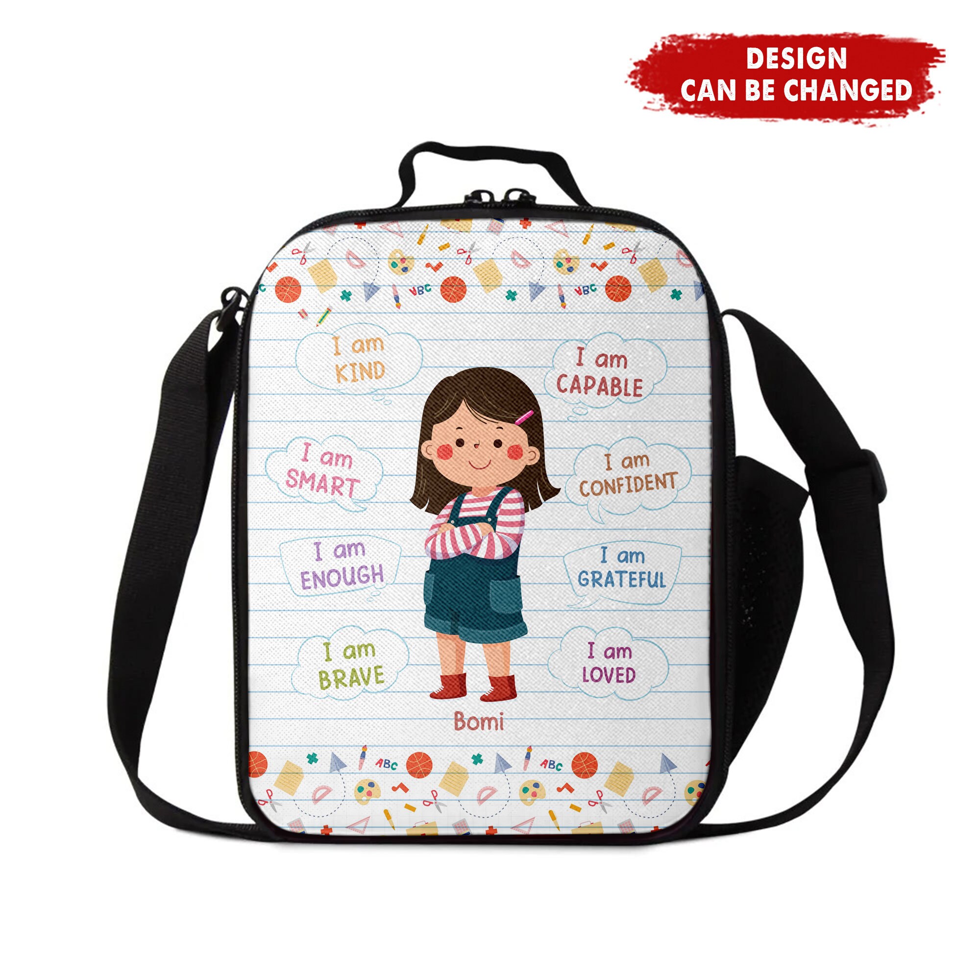 Personalized Kids Lunch Bag, Custom Kids Affirmations Lunch Bag, Back To School Gift, Gift For Daughter, Son, Friends, Grandkids From Parent