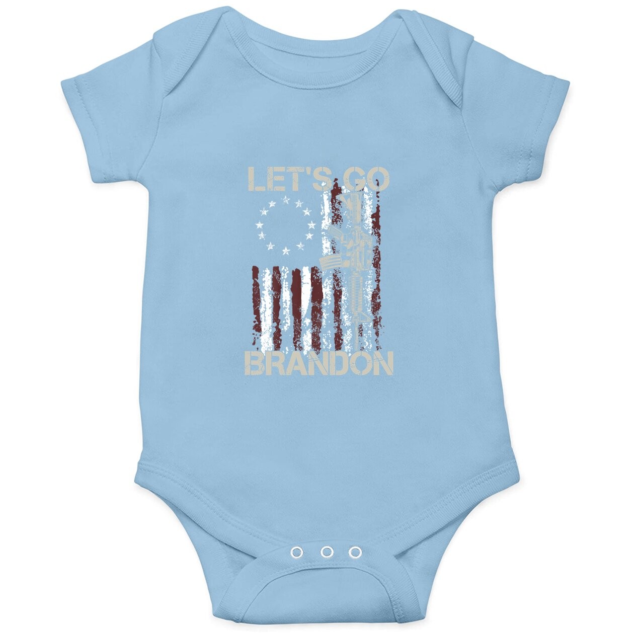 Gun American Flag Patriots Let's Go Brandon baby Bodysuit