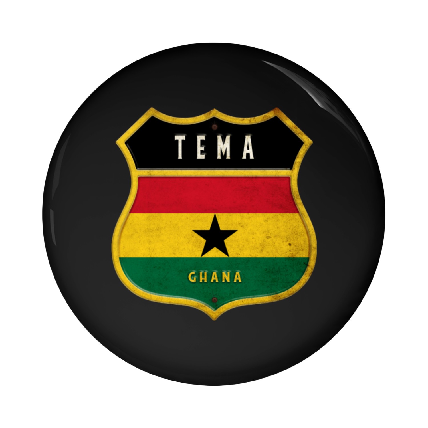 Tema coat of arms flag design Pin Buttons
