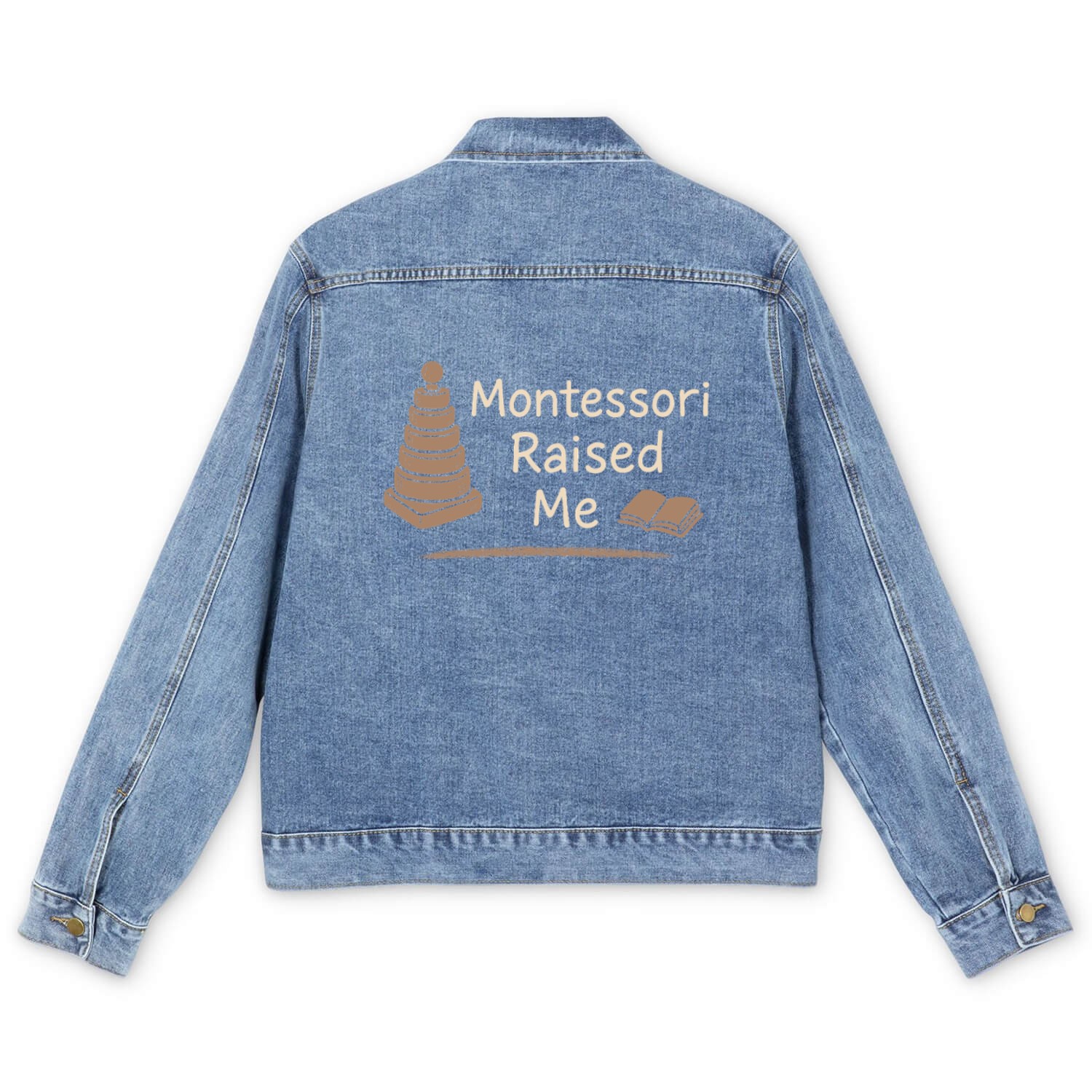 Montessori Mom Life Calm Learning Child Men's Denim Jackets
