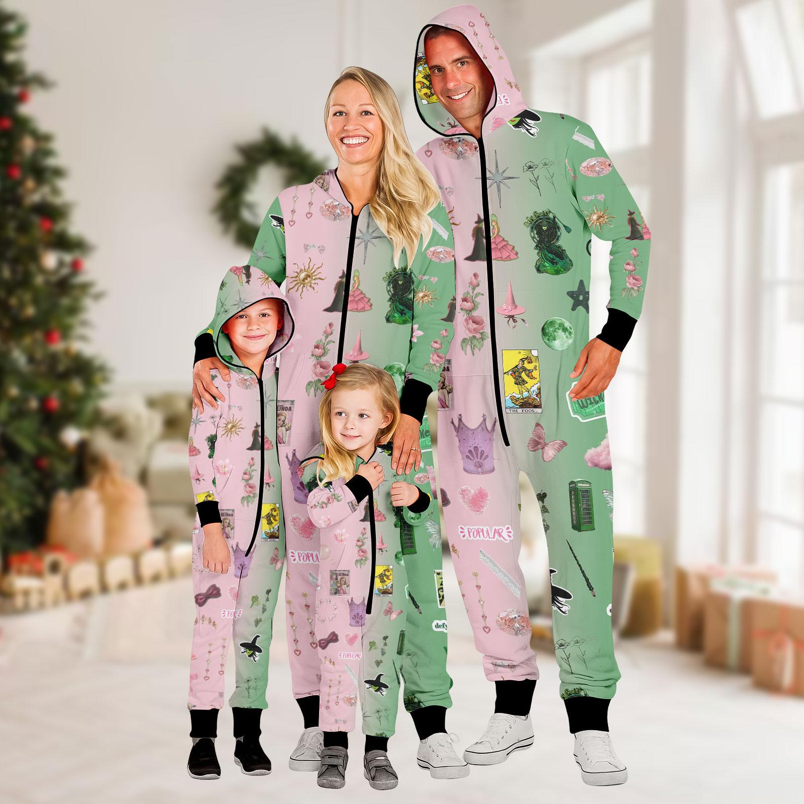 Witch Family Jumpsuit, Wizard Onesie Pajamas, Family Fleece Jumpsuit, Good Bad Wiz One-piece Pajama, Tarot Pajamas For Family, Gift Set