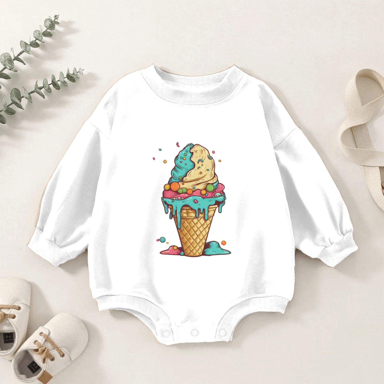 Ice Cream Dreams Baby Romper Sweatshirts