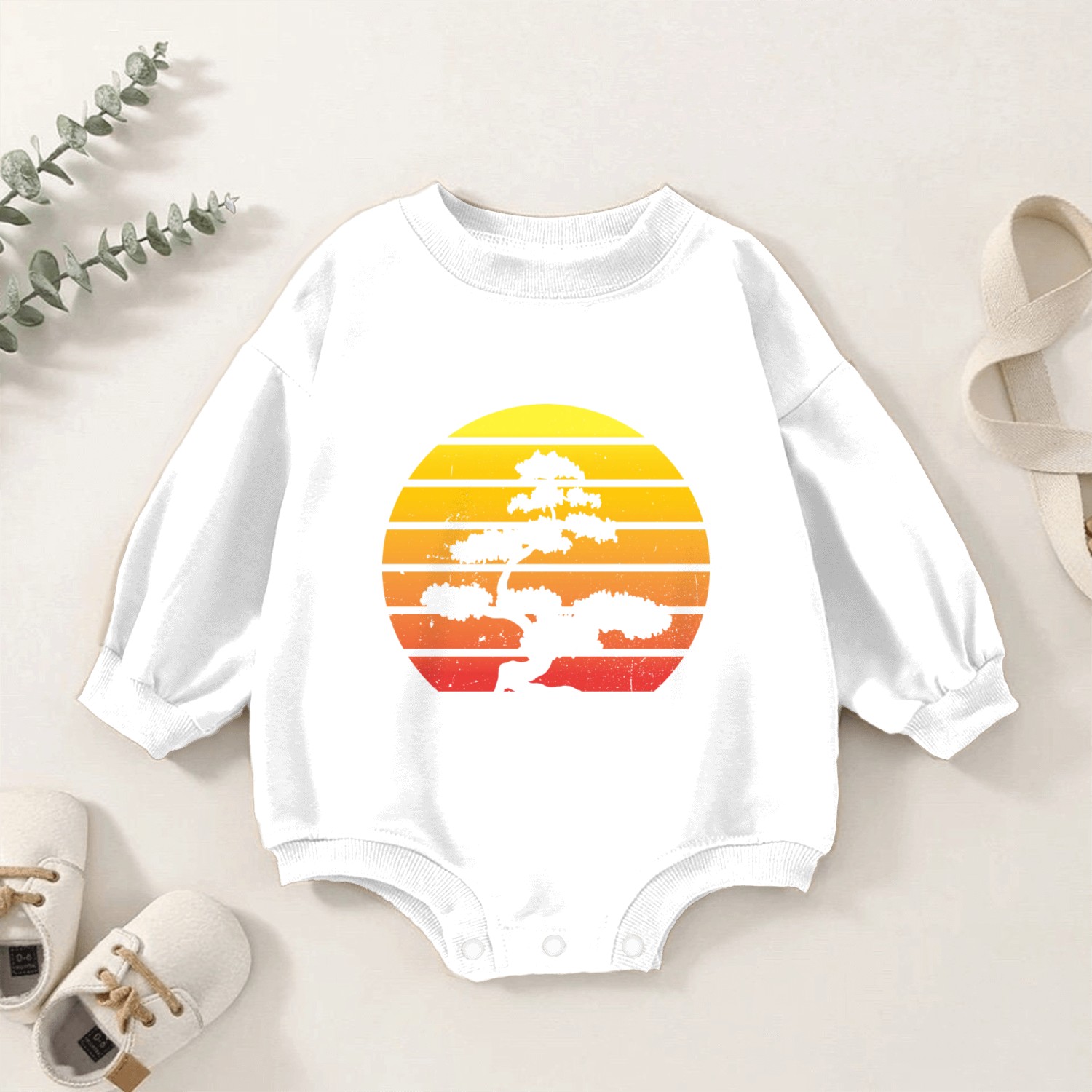 Bonsai Retro Vintage Japanese Tree Gardener Gift Baby Romper Sweatshirts
