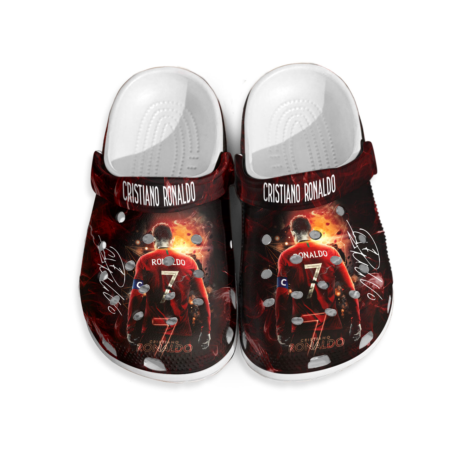 Cristiano Ronaldo Clog Shoes, Football Soccer Sport Footwear, Gift for Fans