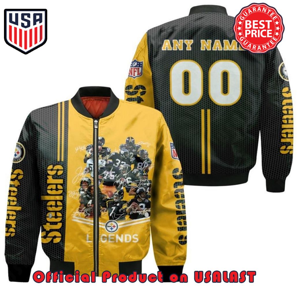 PITTSBURGH Steeler LEGENDS WITH CUSTOM NAME NUMBER BOMBER JACKET