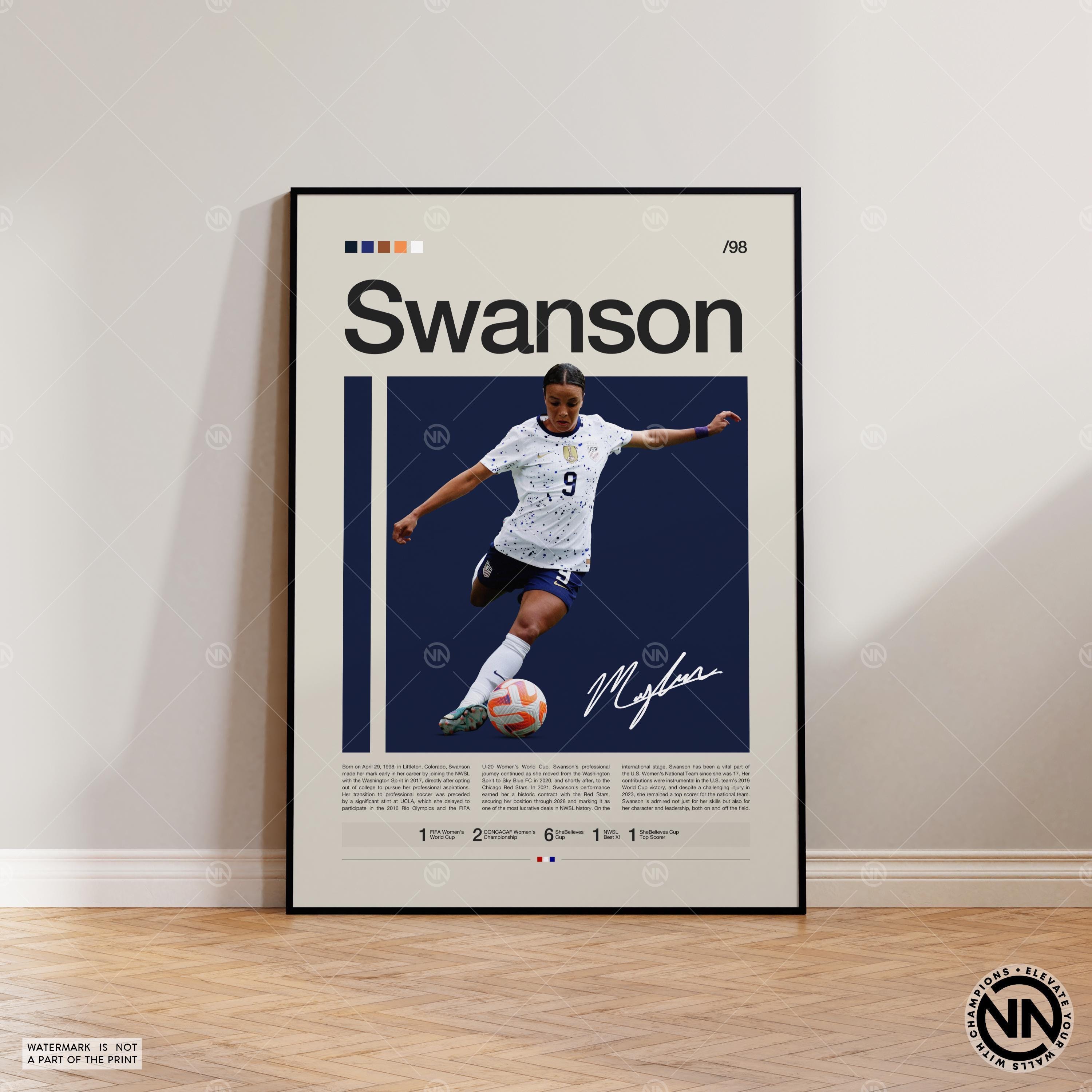 Mallory Swanson Poster, Womens Soccer, Sports Poster, Football Player Poster, Soccer Wall Art, Sports Bedroom Posters