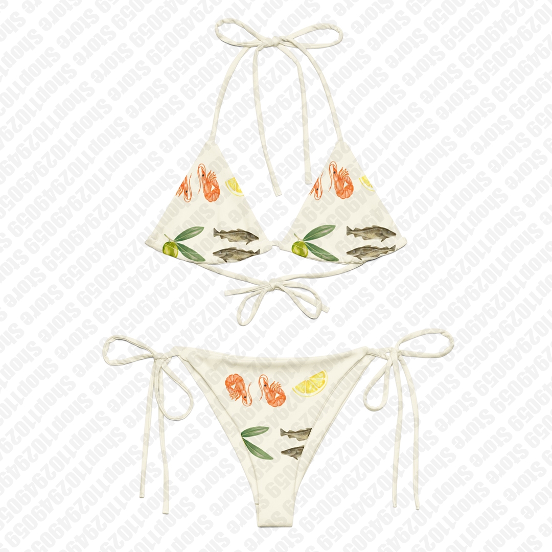 Women's Sling Bikini Two-Piece Swimsuit with Thong Design, Y2K Emo Punk Gothic Swimwear