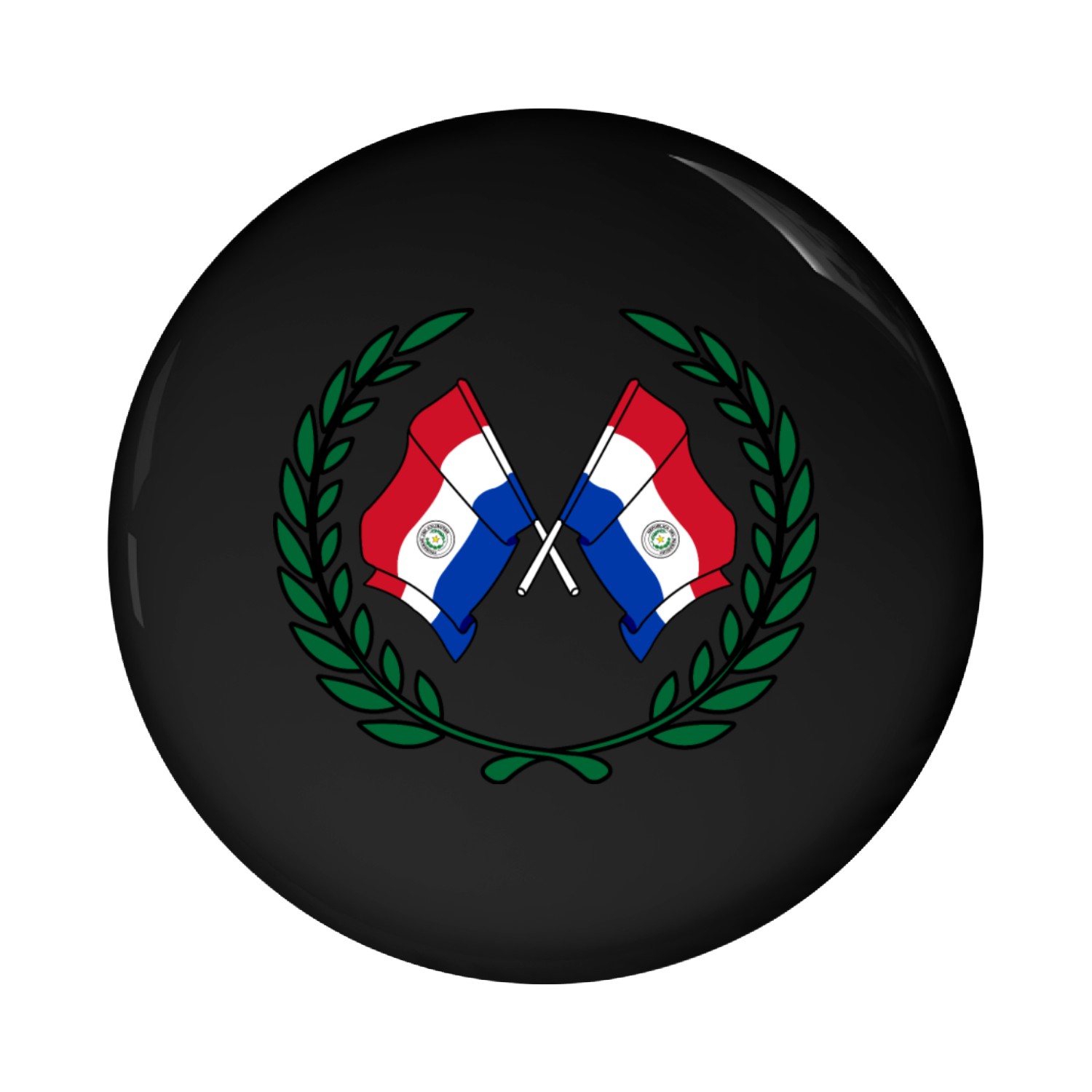 Flags Paraguay in laurel wreath Pin Buttons