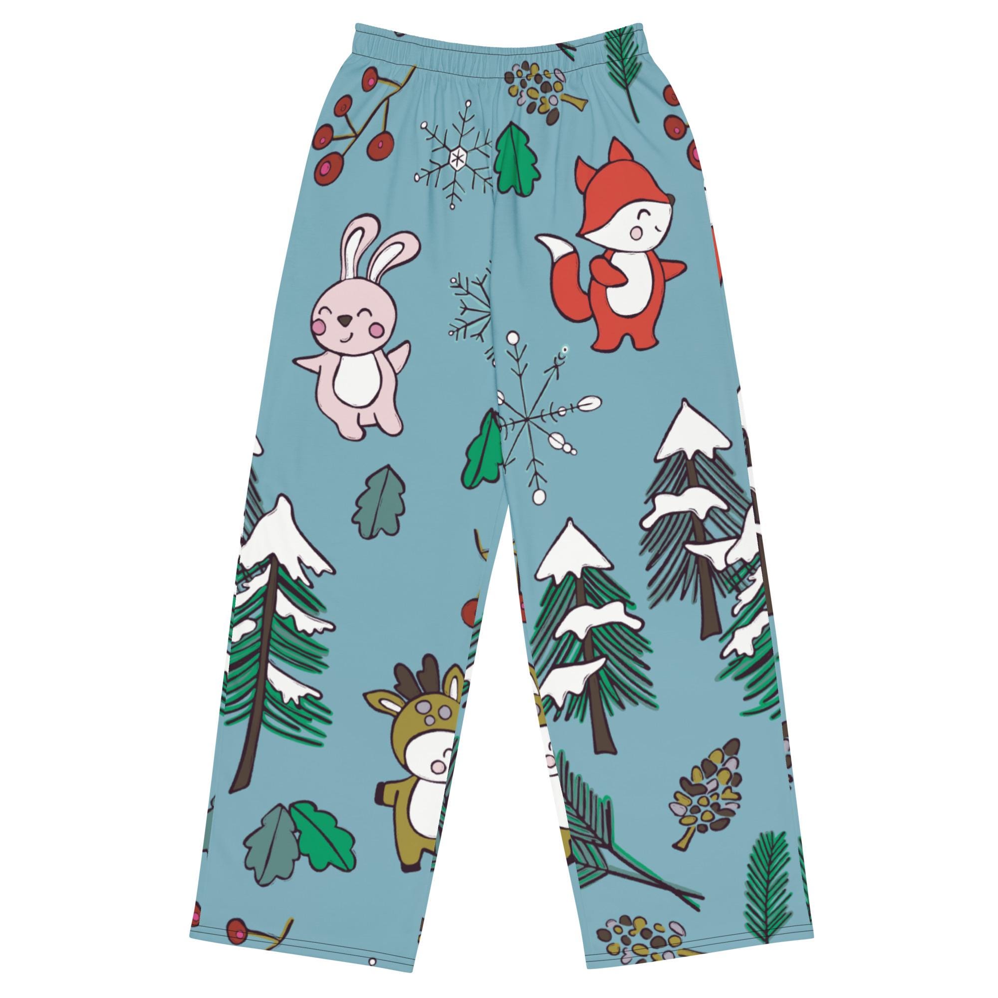 Woodland Winter Lounge Pants: Hand-Drawn Holiday Pajamas