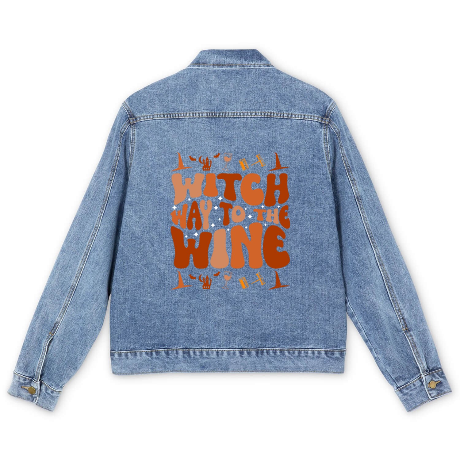 Witch Way To The Wine Men's Denim Jackets