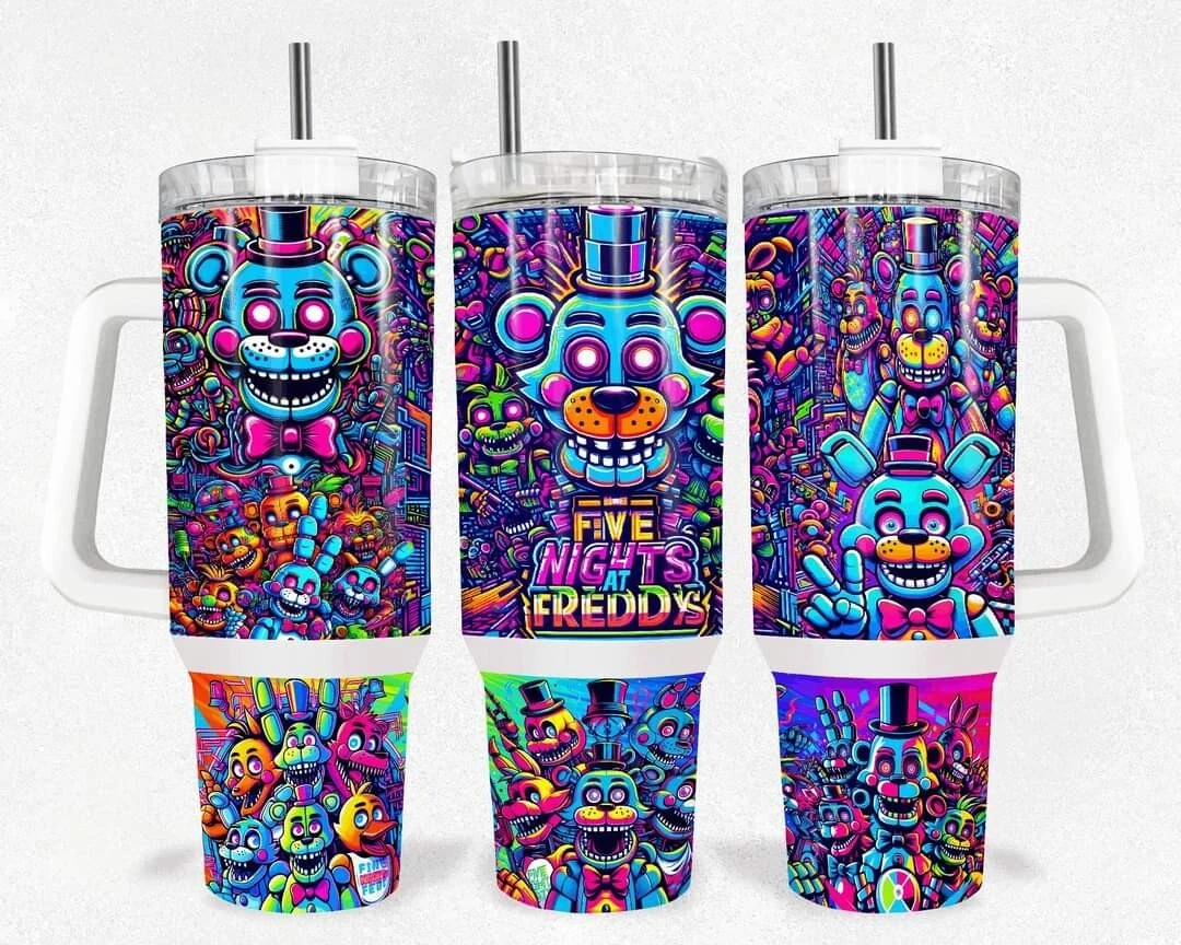 40oz Five Nights Tumbler straw, lid