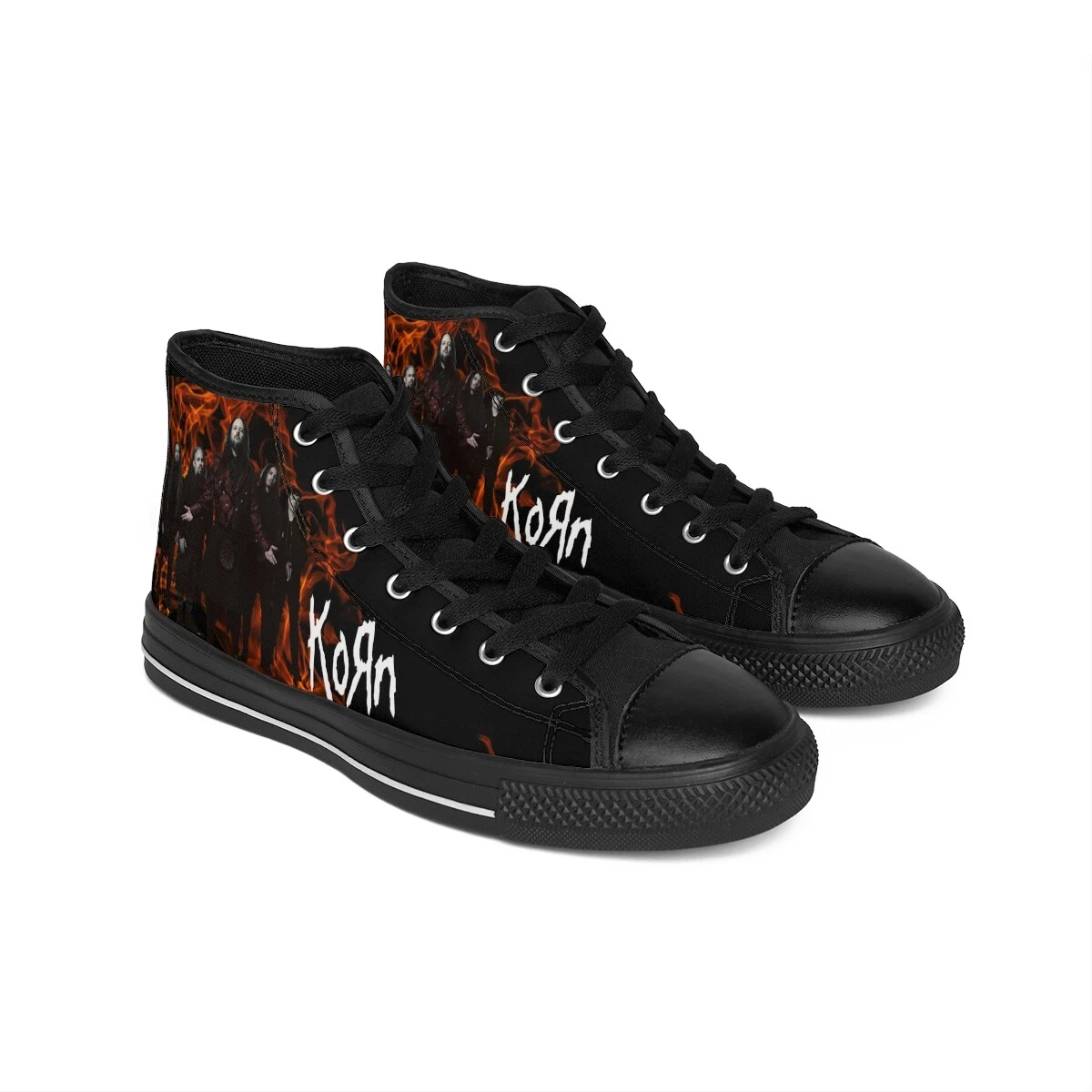 KoRn I Band Members I Flames I Black I Mens Classic Sneakers