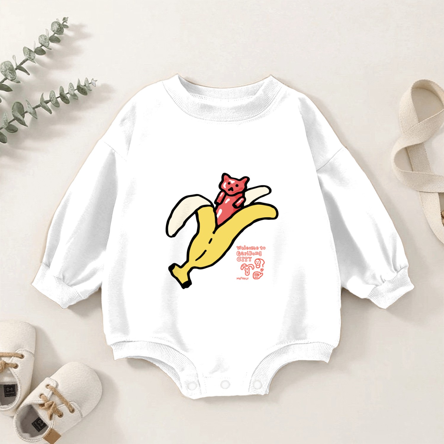 Bananyang - 050. Red Jelly Baby Romper Sweatshirts