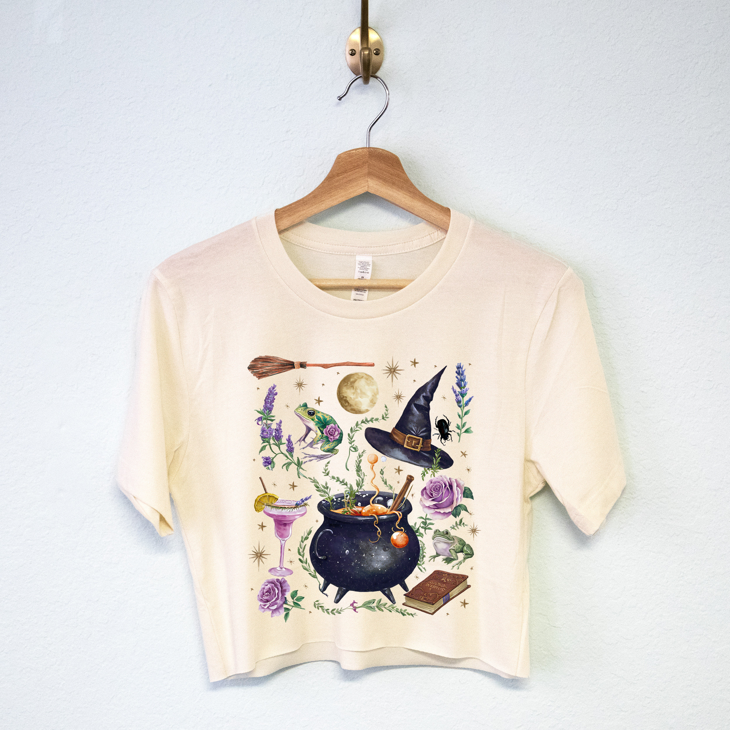 WITCH'S BREW Crop Top Shirt, women's Halloween t-shirt, womens Witch Halloween shirts, Halloween crop top tees, witch cropped tops