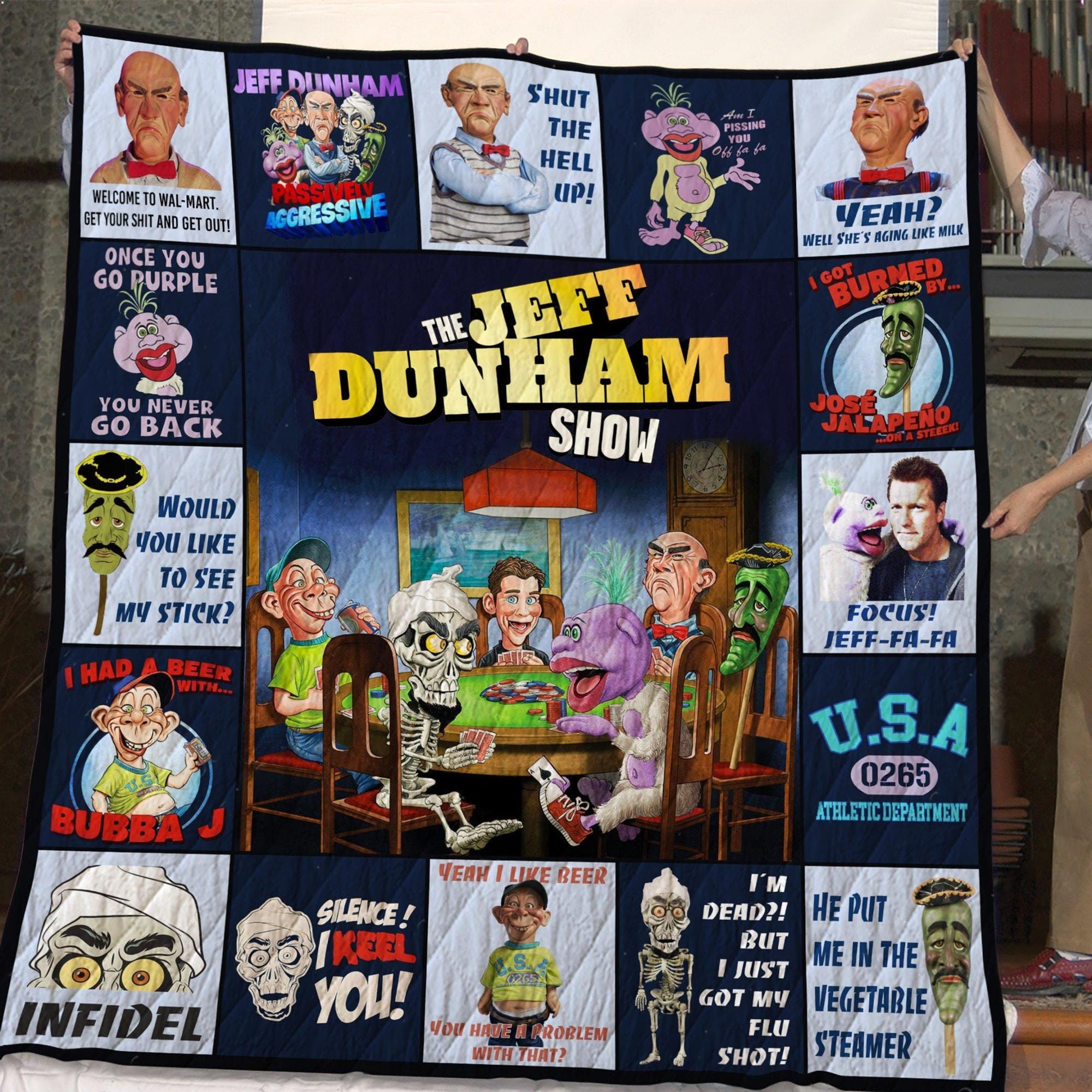 The J Dunha Show Quilt Blanket, Lover The J Dunha Show Blanket, Halloween Blanket, Christmas Blanket.