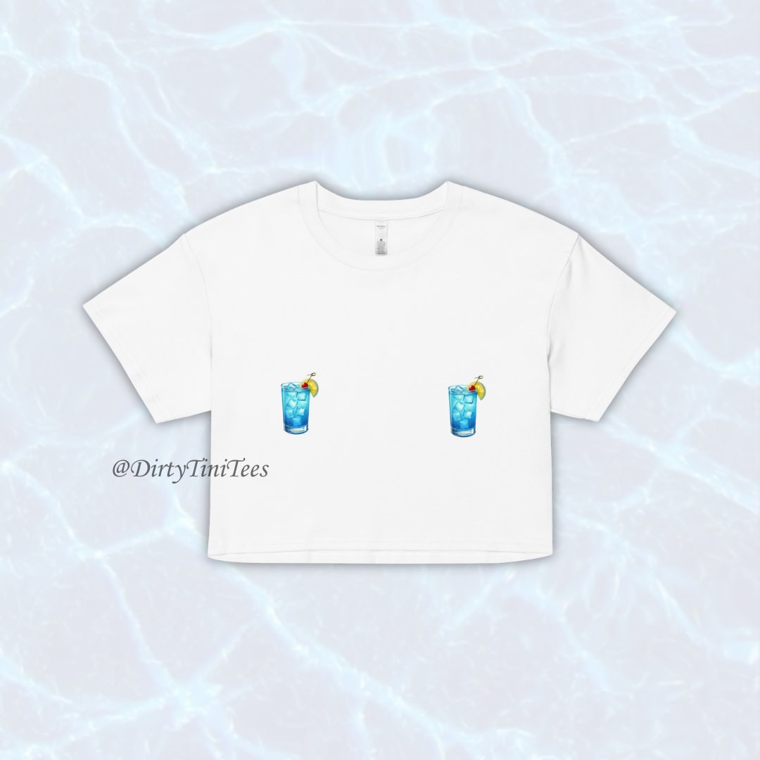 Blue Lagoon Blue Curaco Tini Nips Crop Top Bachelorette Party Best Friend Birthday Gift Group Halloween Costume