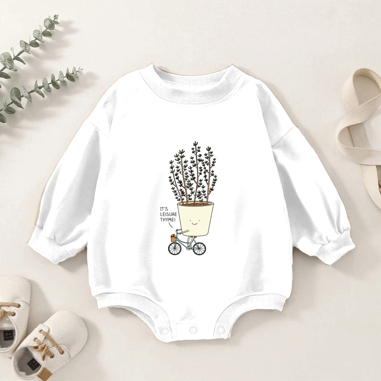Leisure Thyme Plant Garden Baby Romper Sweatshirts