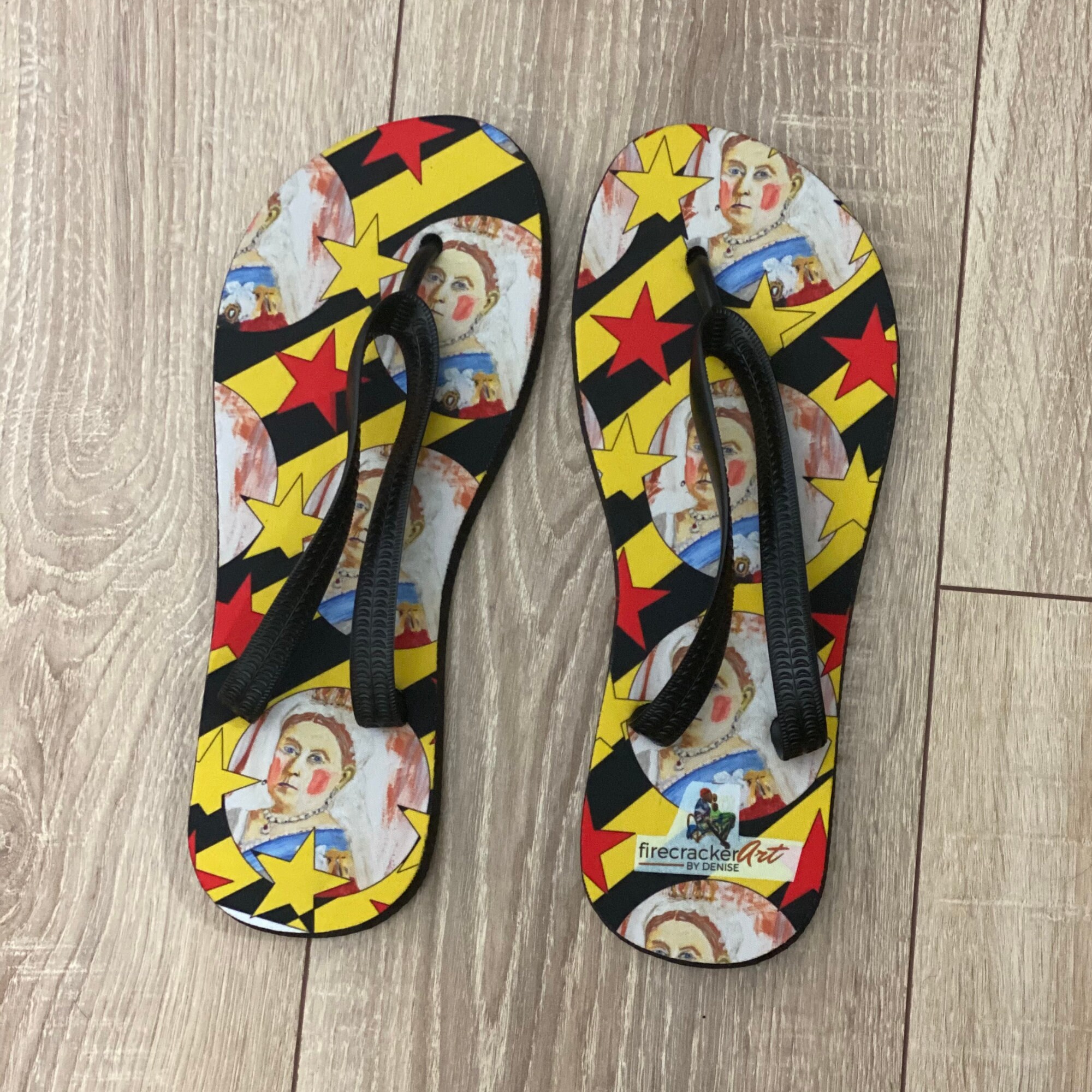 Queen Flip Flops-Unique Flip Flops- Flip Flops for Men - Flip Flops for Ladies - Summer - Holiday footwear - Unisex flip flops-Colourful