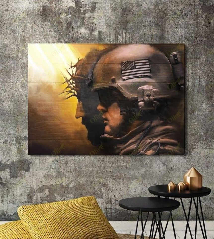 Jesus And Veteran Canvas