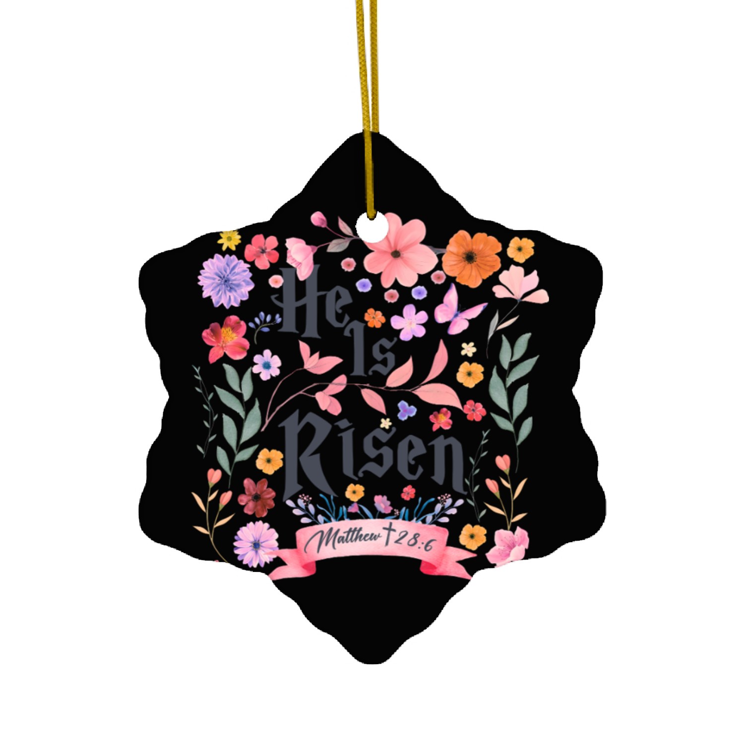 He Is Risen Ceramic Ornaments