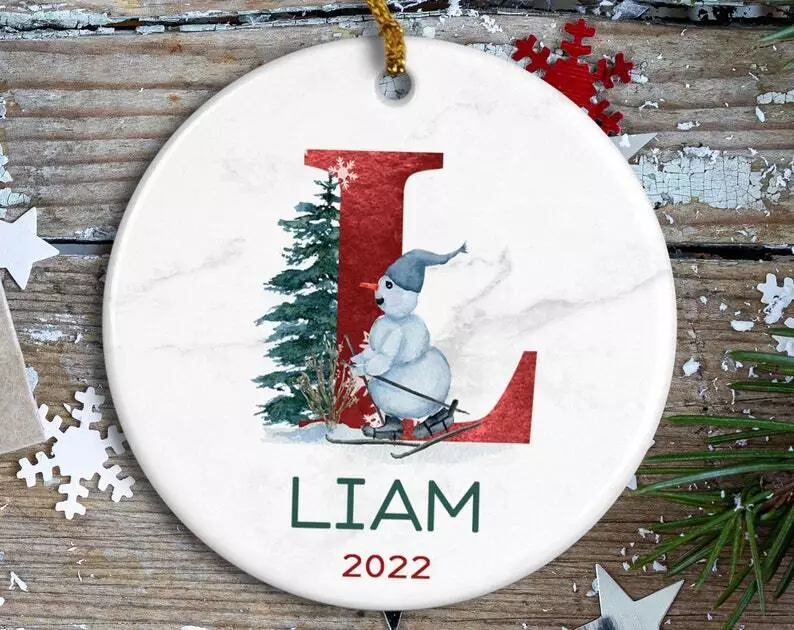 Personalized Ornament Name, Family Christmas Ornament, Monogram Custom Ornament