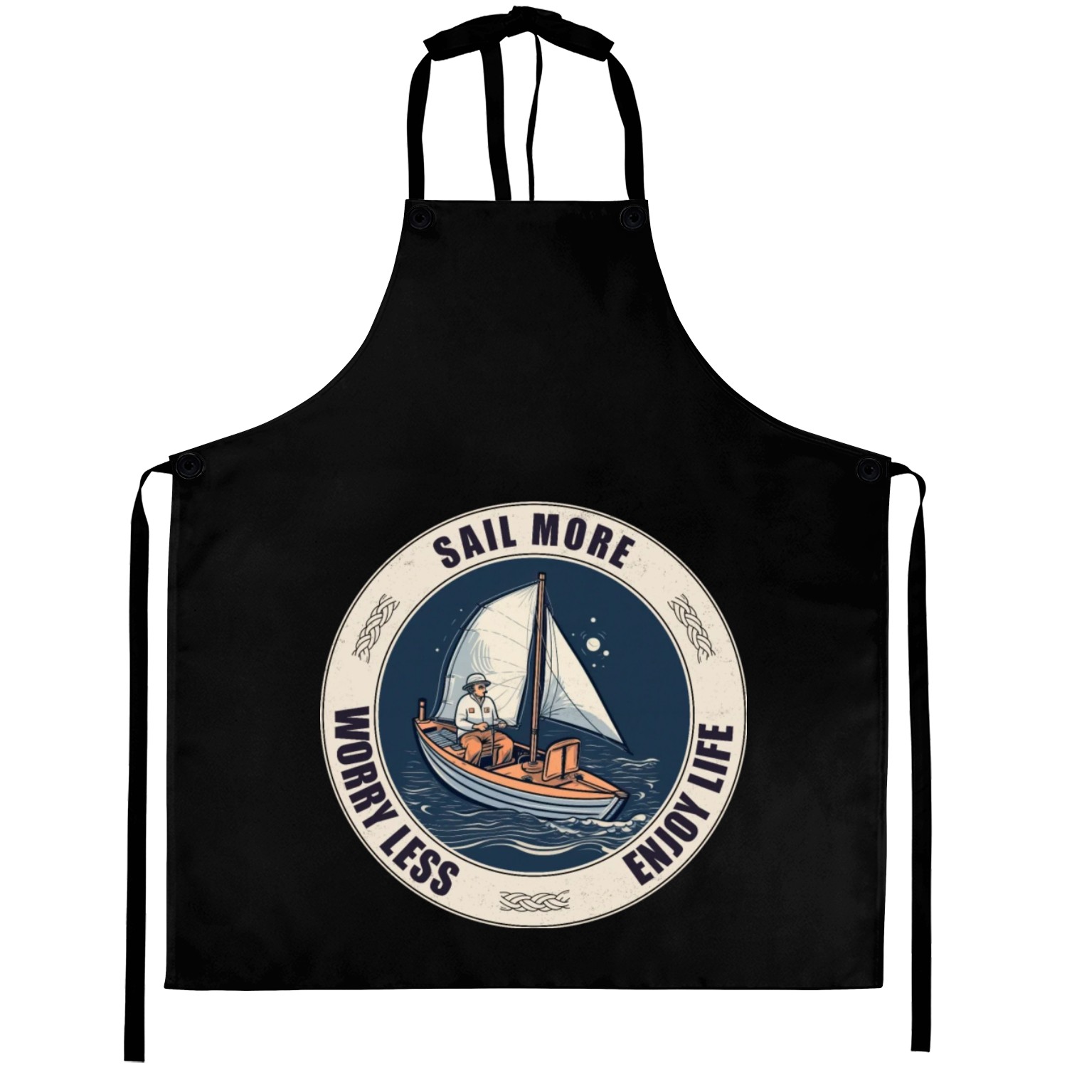 Sail More, Worry Less, Enjoy Life - A Sailing Desi Aprons