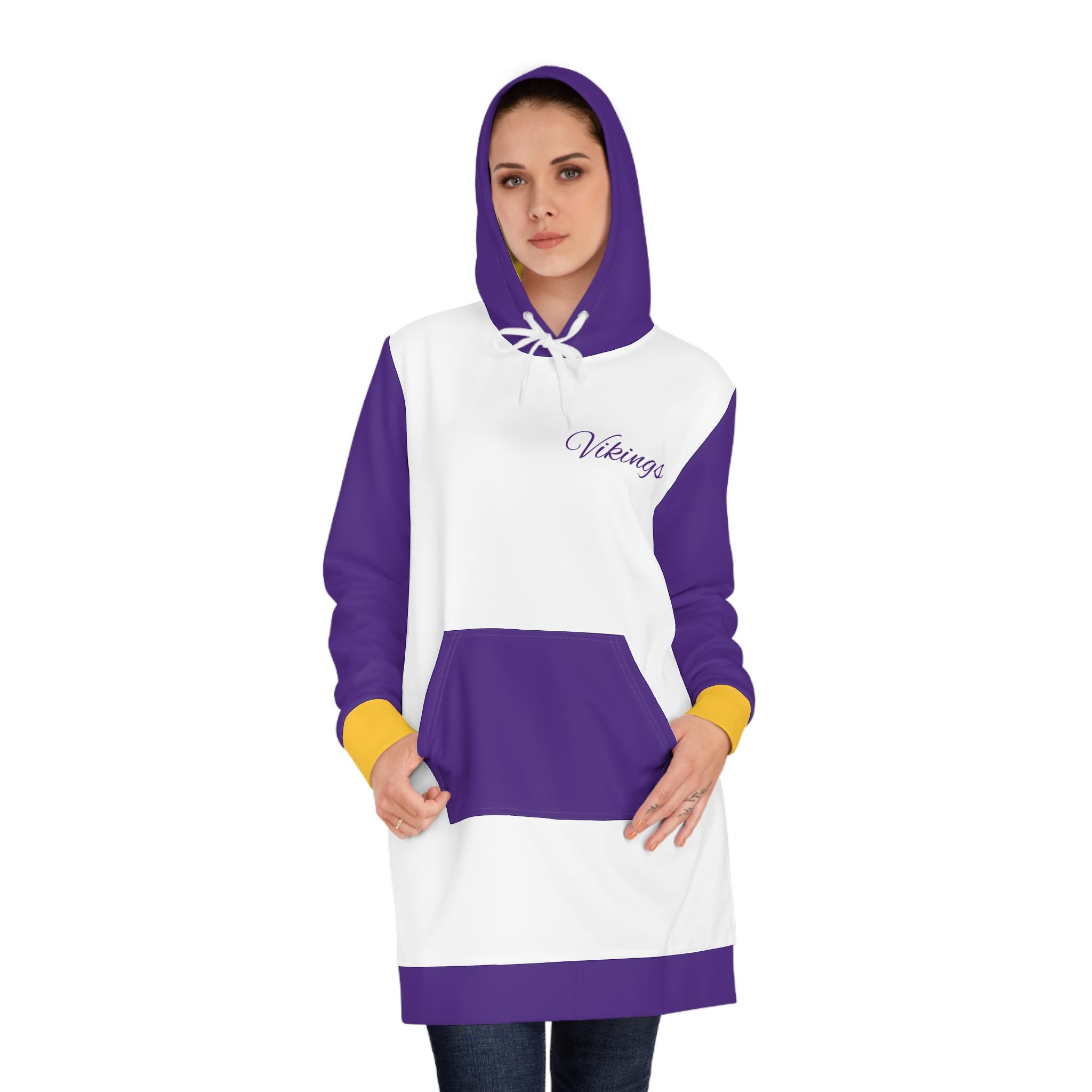 Minnesota Football Themed Women's Hoodie Dress, Vintage football sweater dress