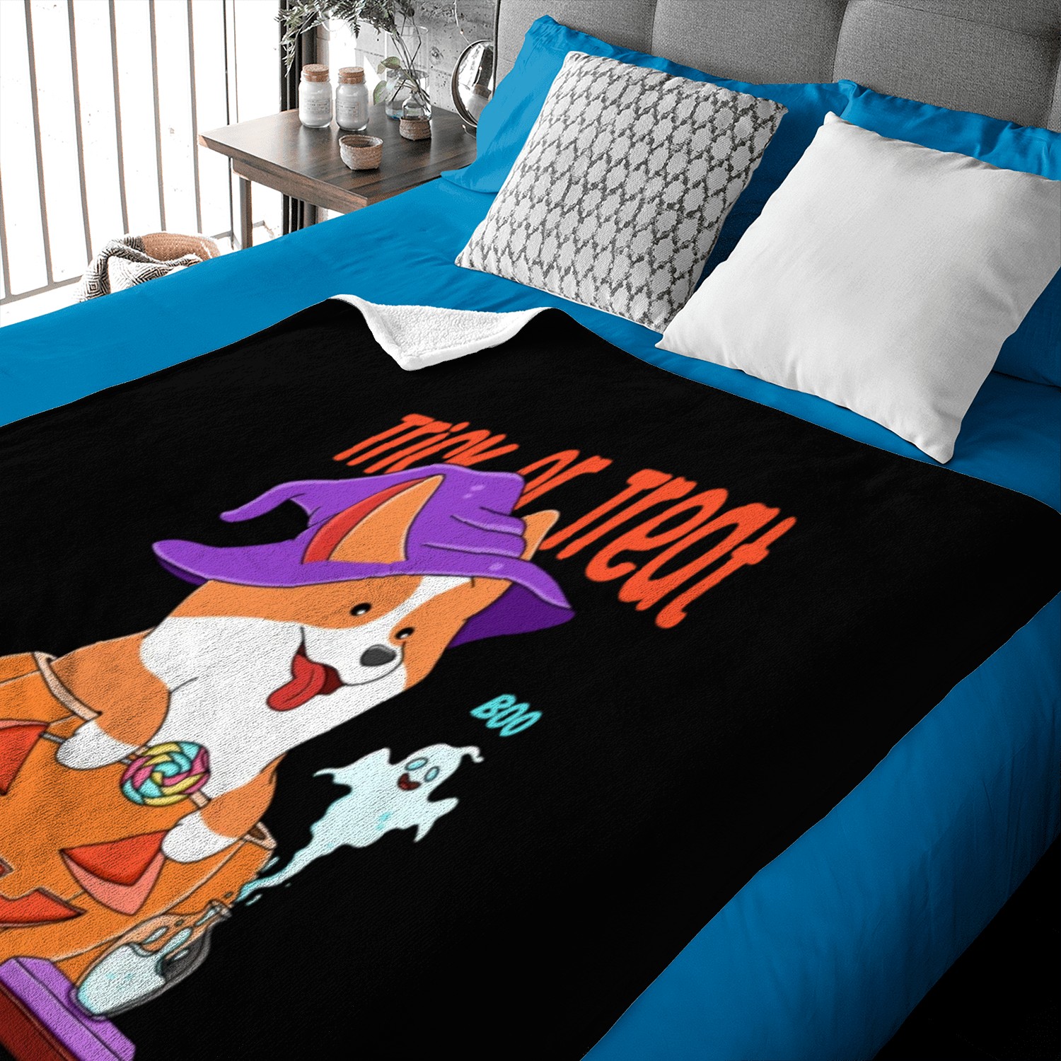 Corgi Halloween Baby Blankets