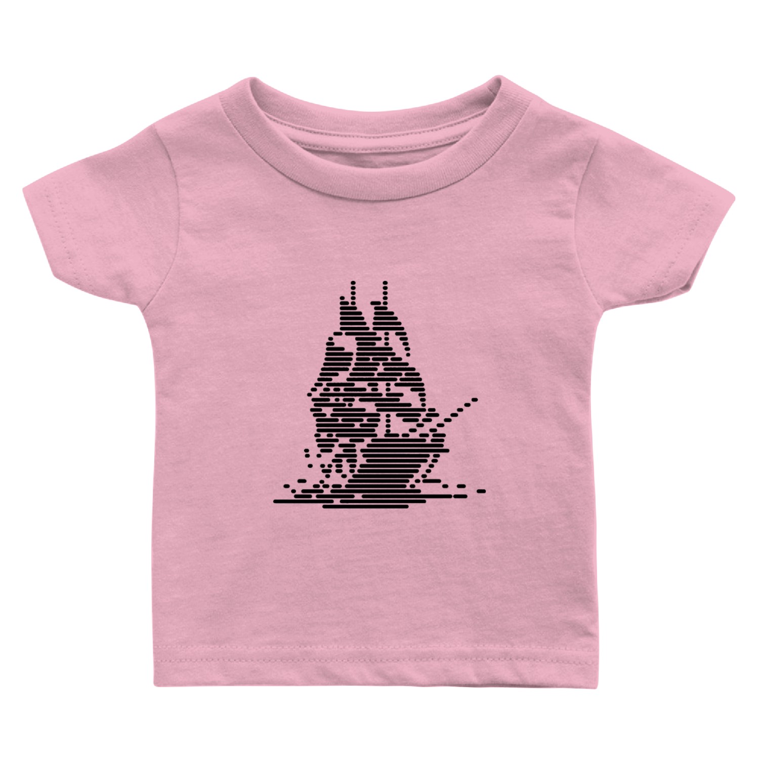 Sailing Ship Glitch Baby T Shirts