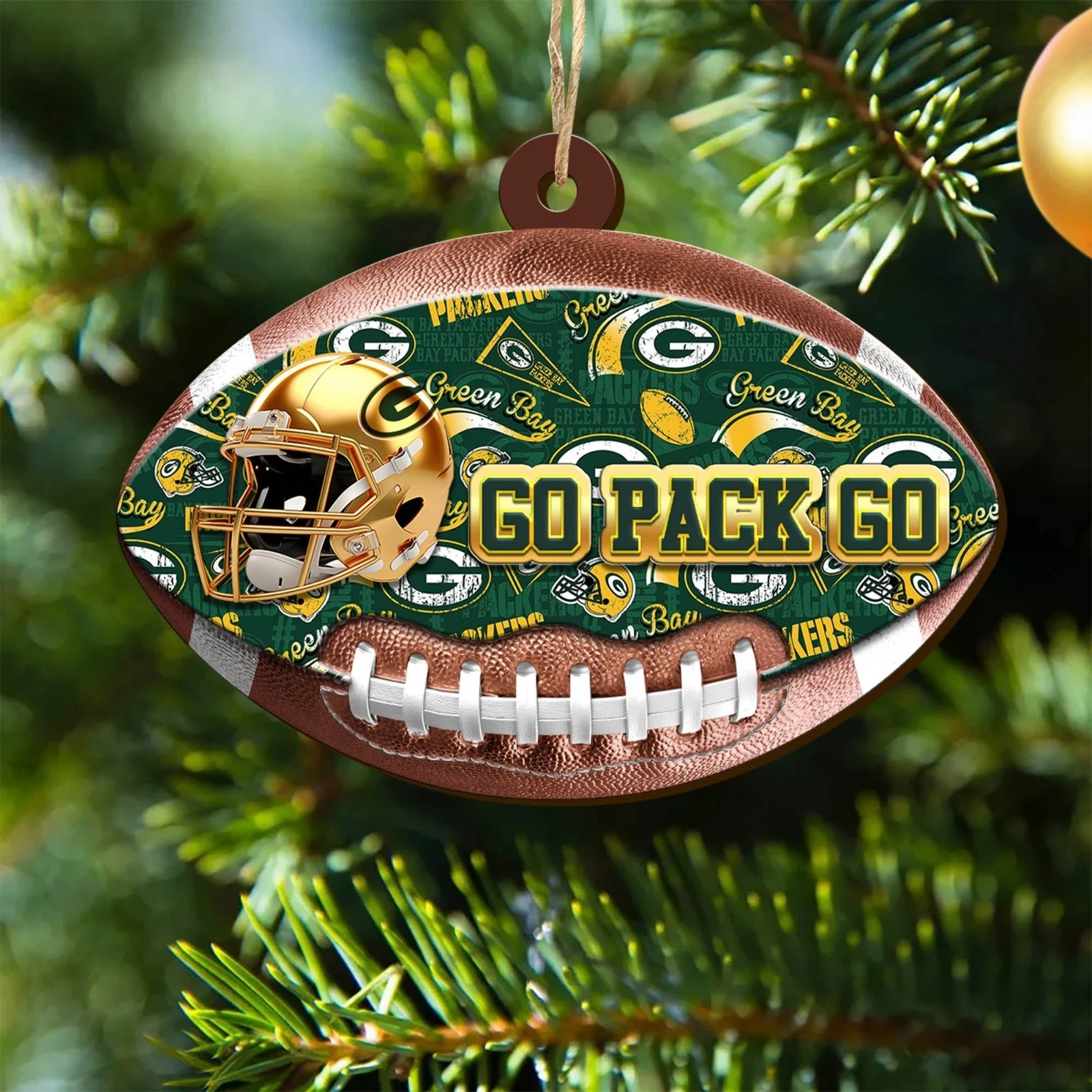 Green Bay Team Packers Sport Christmas Ornament, For Football Fan