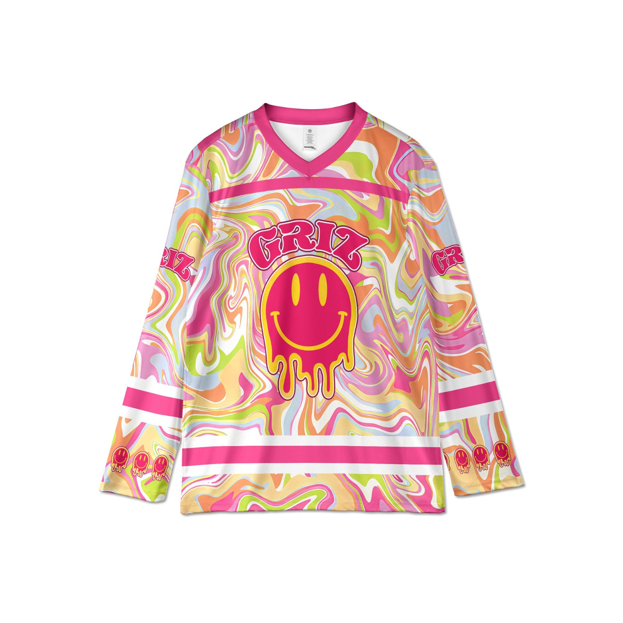 Griz Rave Jersey, Smiley Slime Hockey Shirt, Trippy EDM Festival Outfit