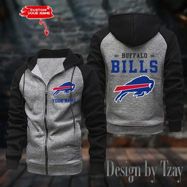 Buffalo Bills Raglan Zip Hoodie, Football Lover Gift, Game Day